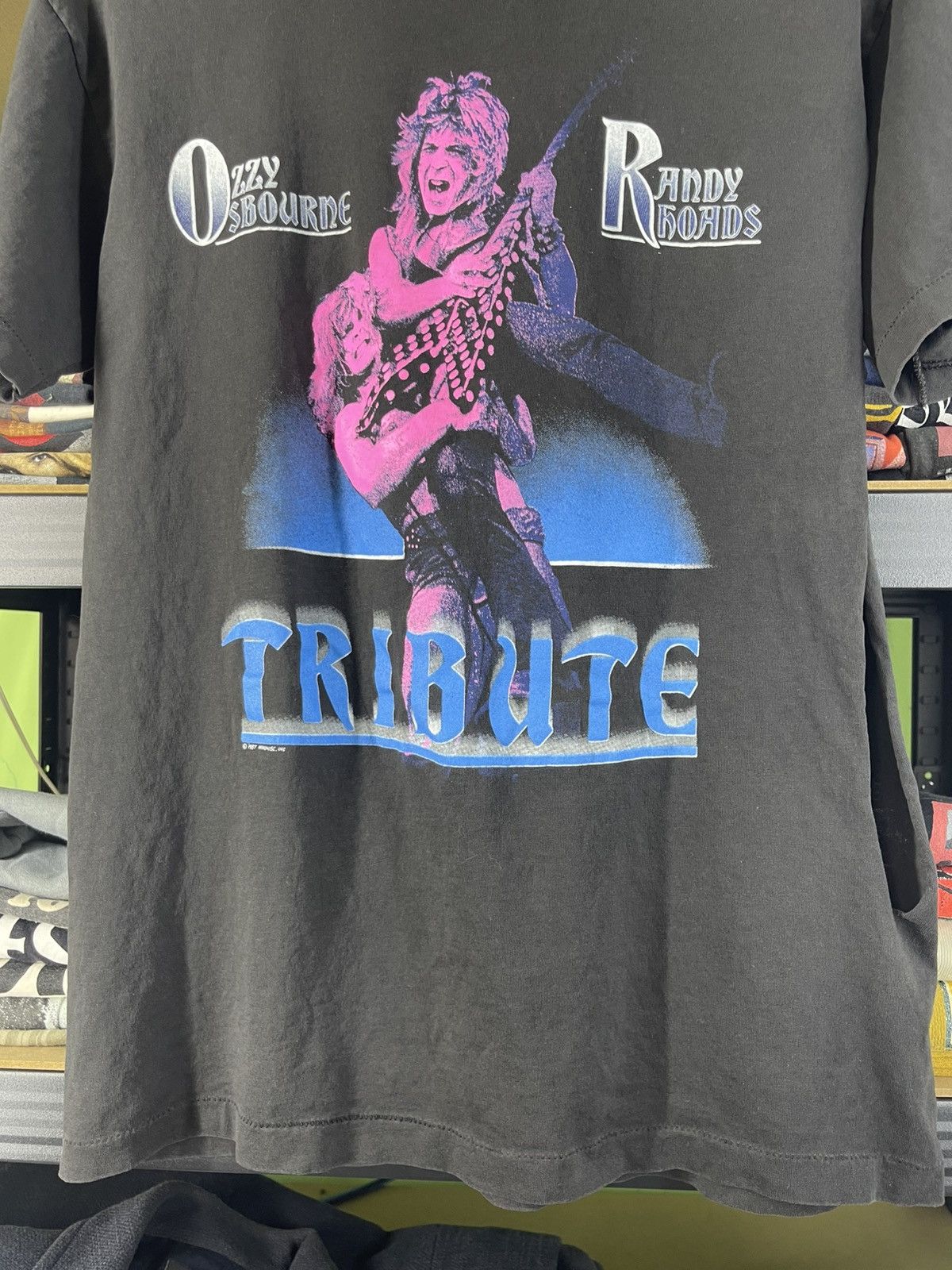 Band Tees Thrashed Vtg Ozzy Osbourne and Randy Rhoads "Tribute" shirt Size US M / EU 48-50 / 2 - 4 Thumbnail