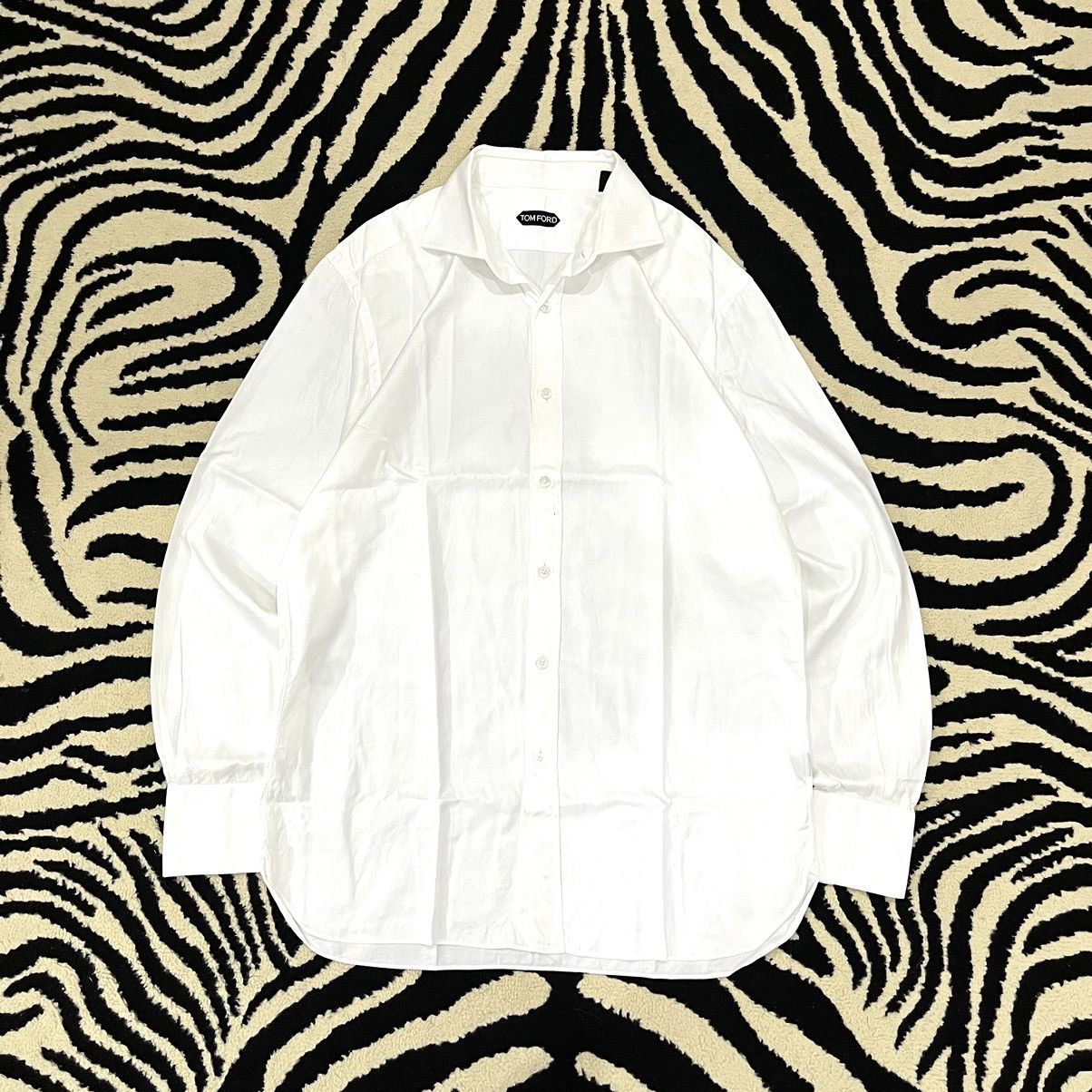Tom Ford TOM FORD Classic White Cotton Long Sleeve Shirt Size US XS / EU 42 / 0 - 1 Thumbnail