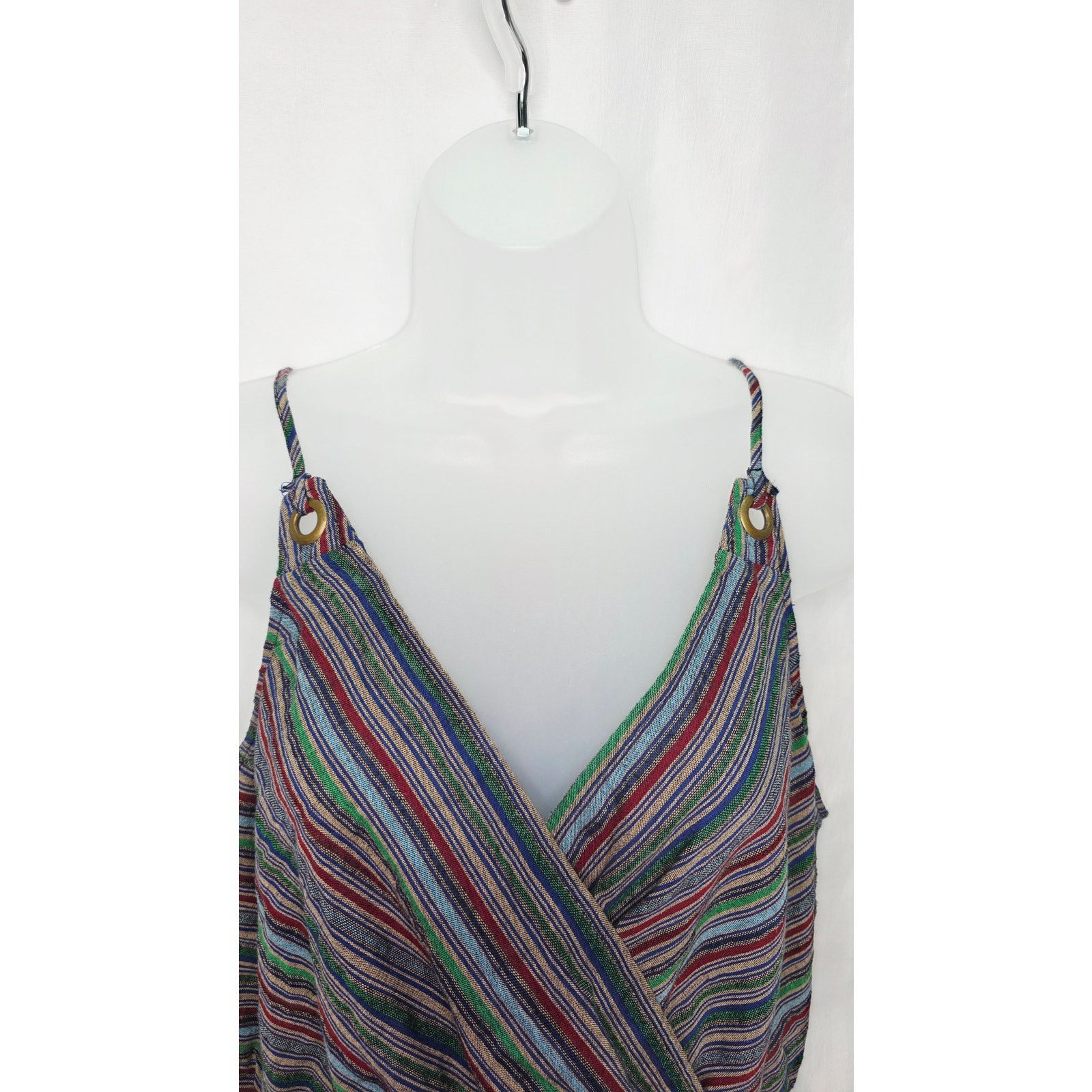 Other Wild Fable Striped Boho Romper Festival Summer Cottagecore Size L / US 10 / IT 46 - 3 Thumbnail