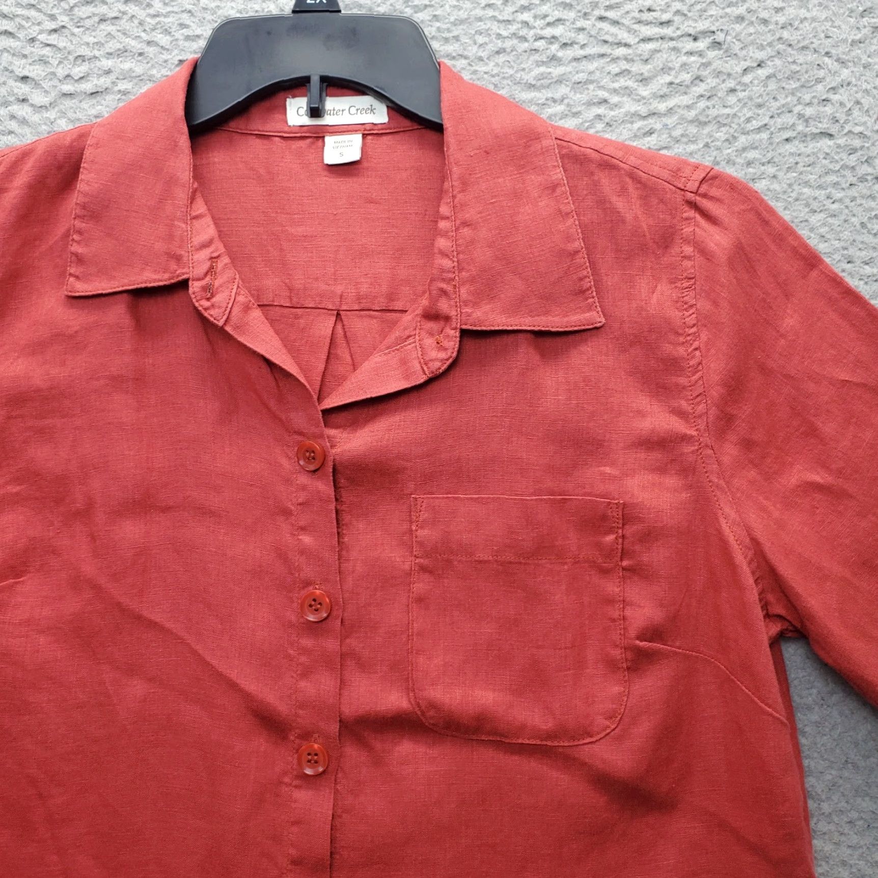 Coldwater Creek Coldwater Creek Shirt Womens S Dark Red Chest Pocket Short Sleeve Button Up Size S / US 4 / IT 40 - 3 Thumbnail
