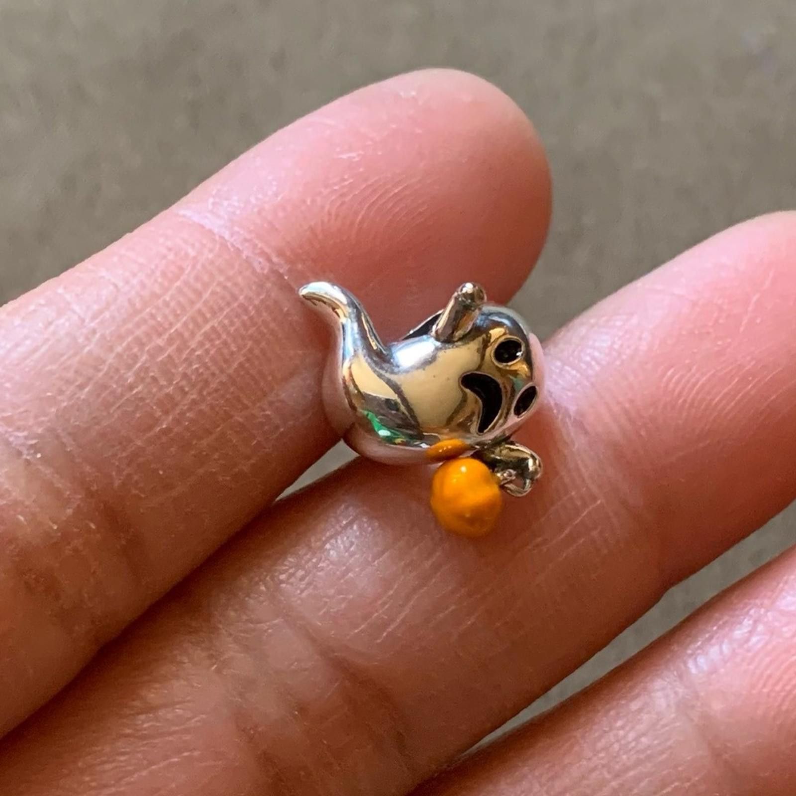 Other NWOT Cute Ghost With Pumpkin Lamp Charm Sterling Silver 925 Size ONE SIZE - 11 Thumbnail