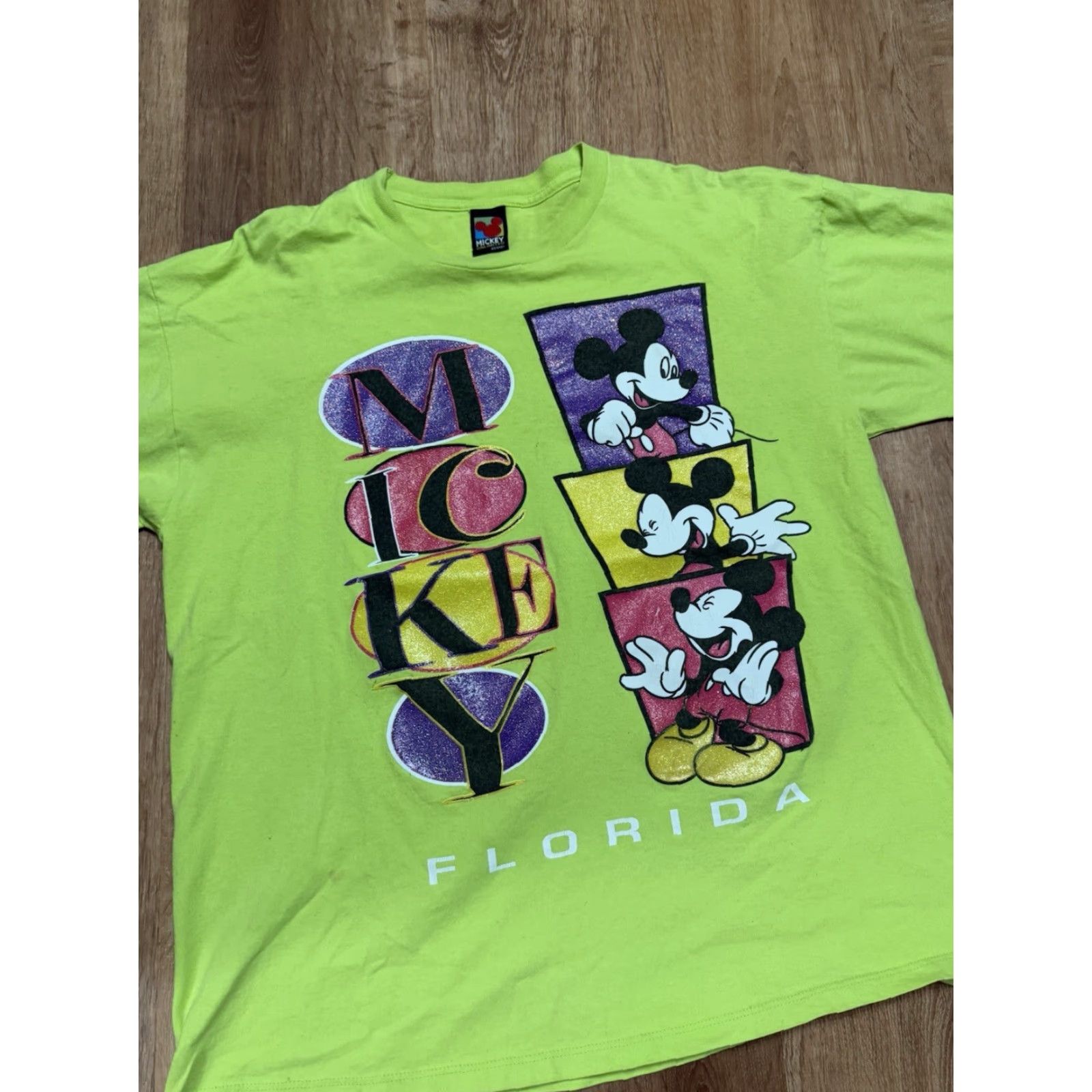 Mickey Unlimited VINTAGE Mickey Unlimited Mickey Mouse AOP Shirt Mens XL Neon Green 90s Cartoon Green Mens XL Mickey Mouse Size US XL / EU 56 / 4 - 4 Thumbnail