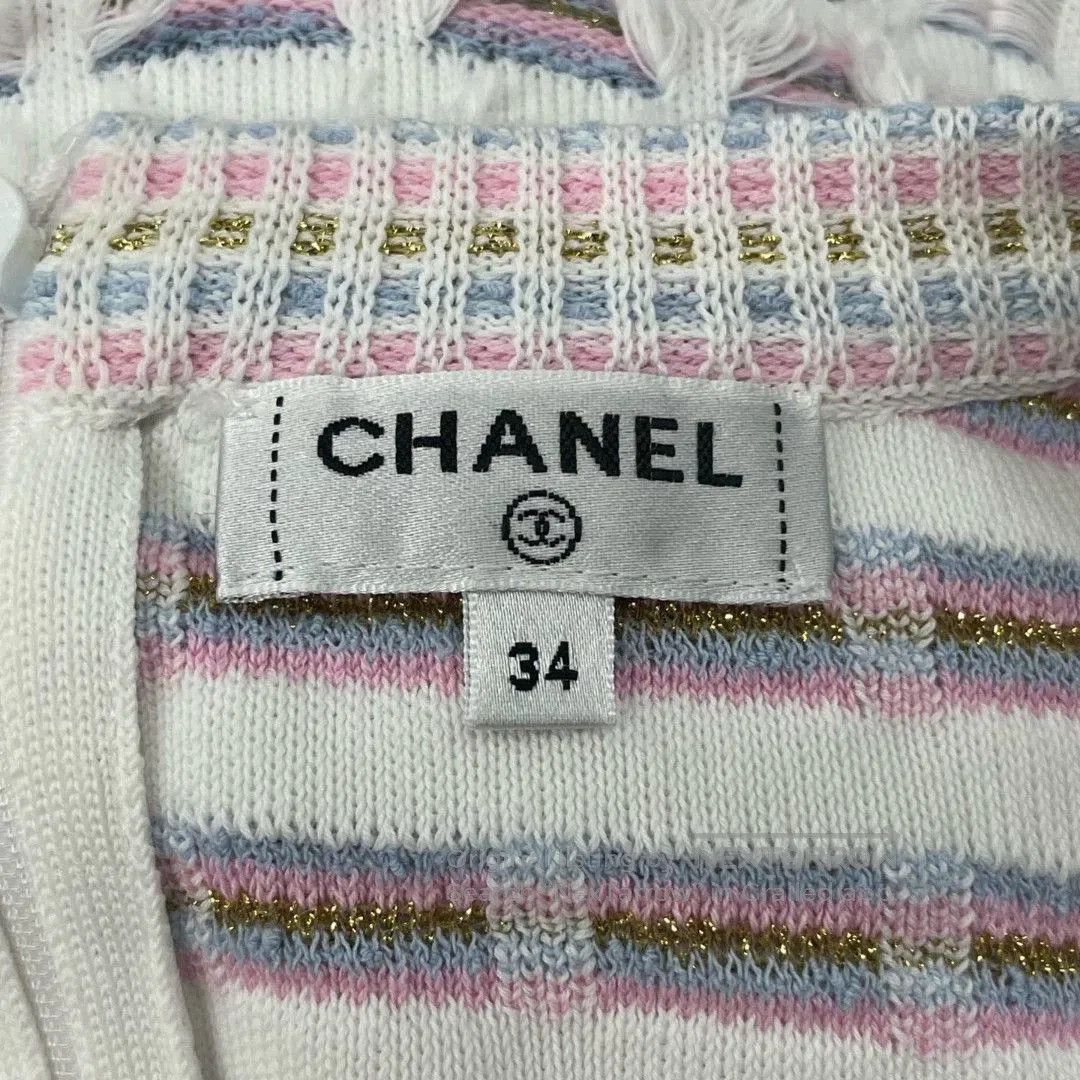Chanel Chanel Pink White Tweed Dress. Size XXS / US 00 / IT 34 - 5 Thumbnail