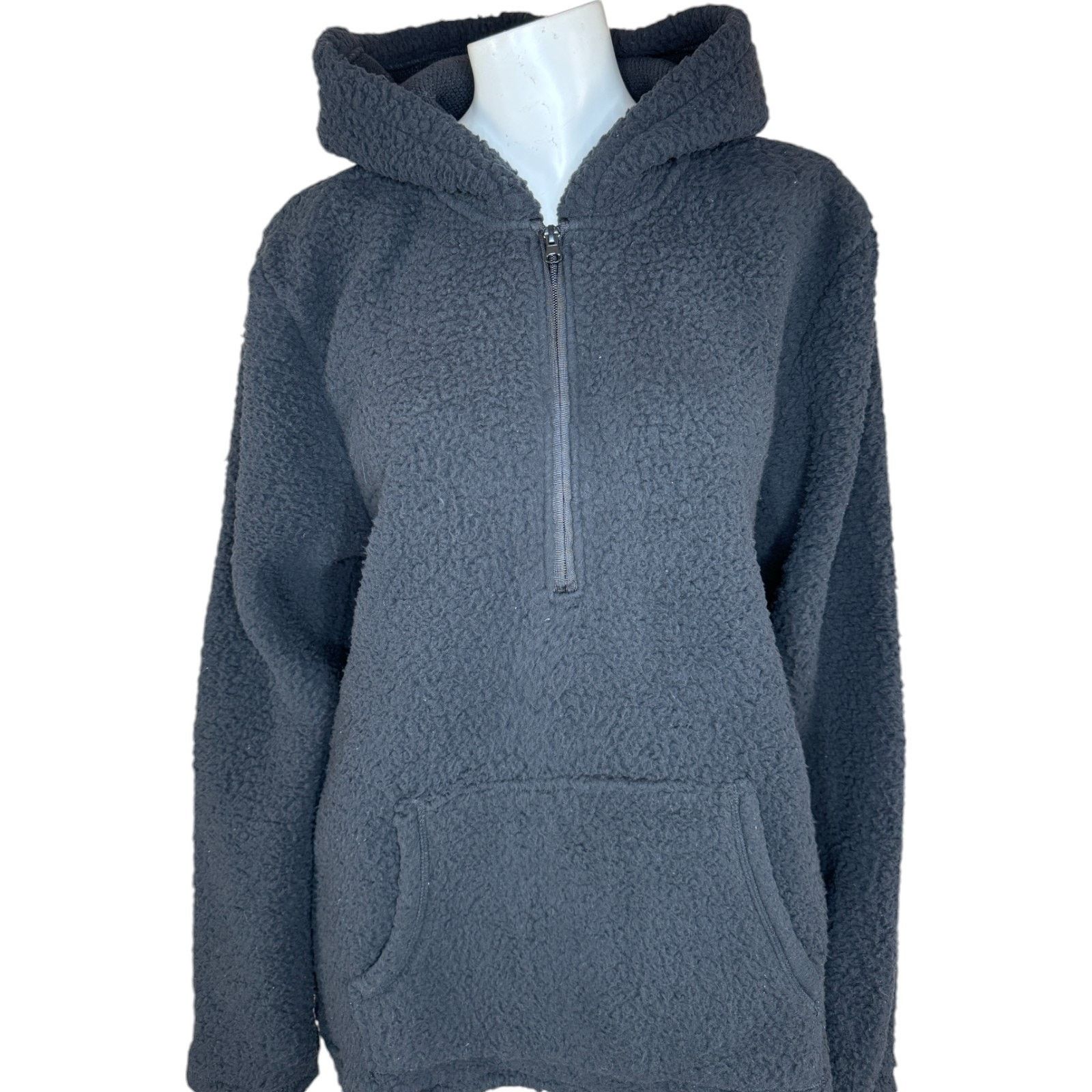 Other Cuddl Duds Men's Cloud Fleece Quarter Zip Hoodie Black Large Size US L / EU 52-54 / 3 - 2 Thumbnail