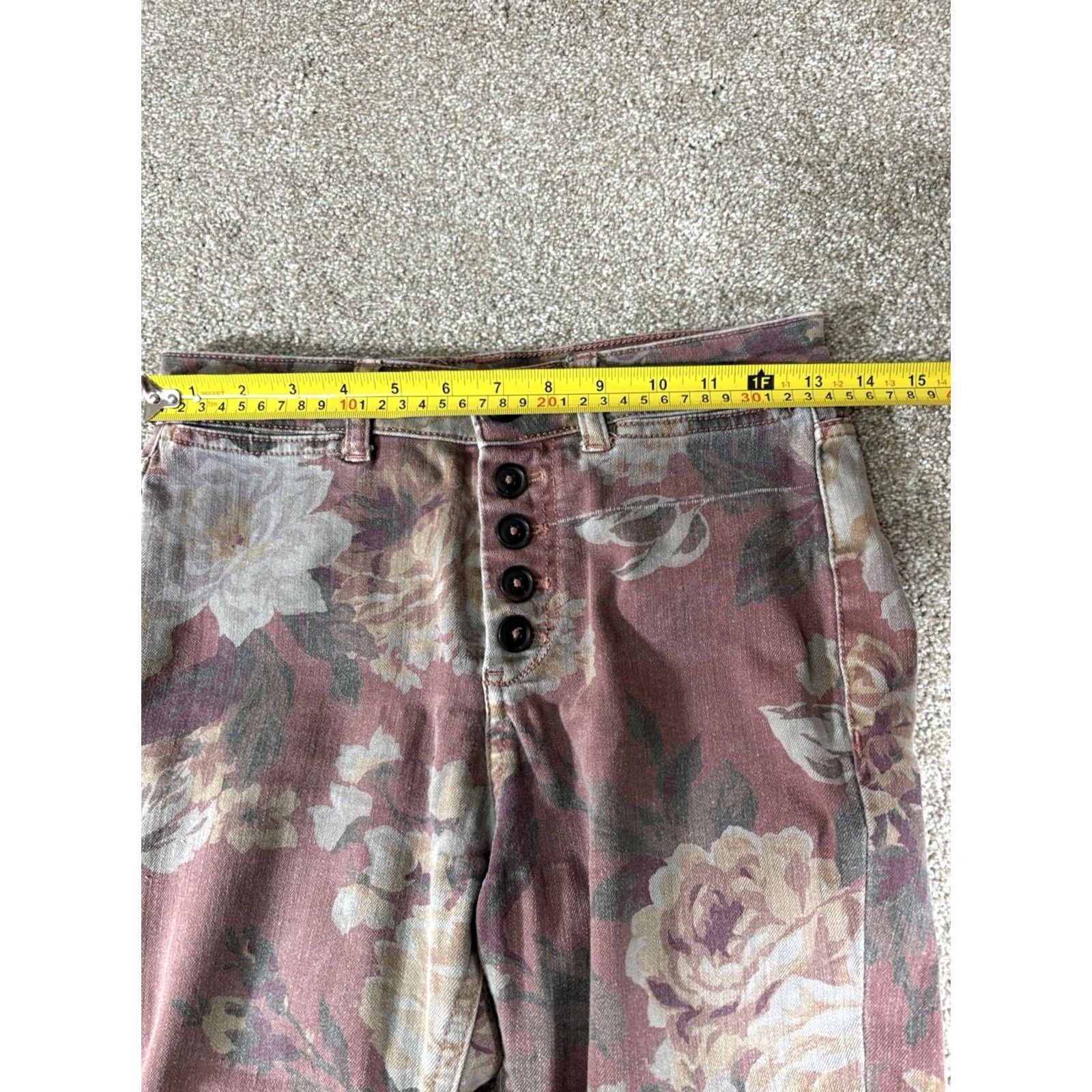 Anthropologie Anthropologie Pilcro And The Letterpress Slim Pants Size 25 High Rise Floral Size 42" / US 20 - 7 Thumbnail