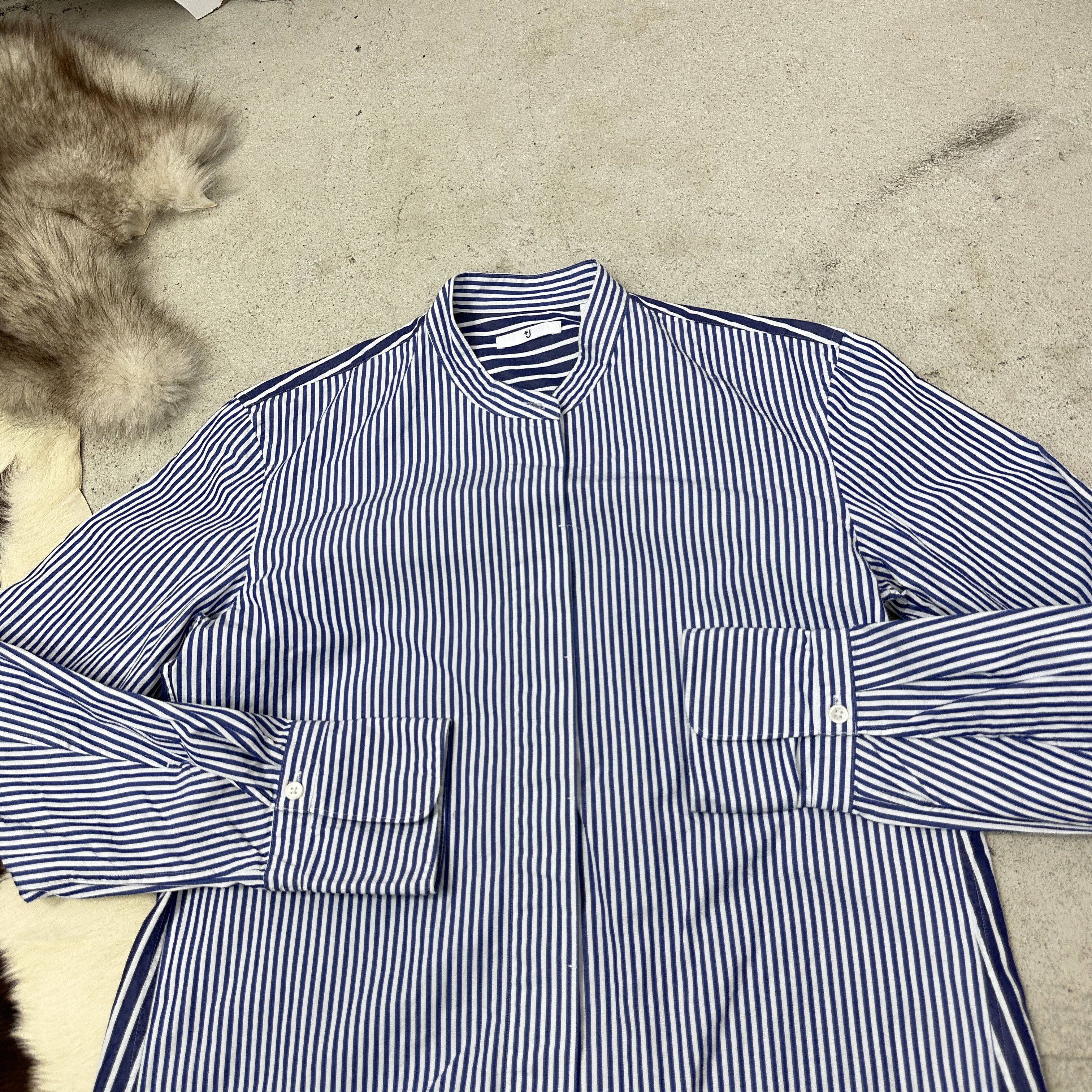Jil Sander Vintage Striped Stand-Up Collar Jil Sander x Uniqlo Shirt Size XS / US 0-2 / IT 36-38 - 3 Thumbnail
