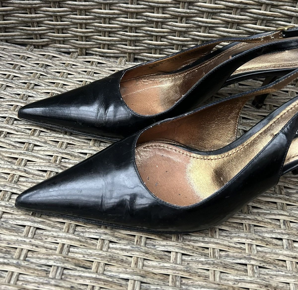 Dolce & Gabbana Dolce & Gabbana Patent Leather Pointed Toe Slingback Heels Size US 6.5 / IT 36.5 - 20 Thumbnail