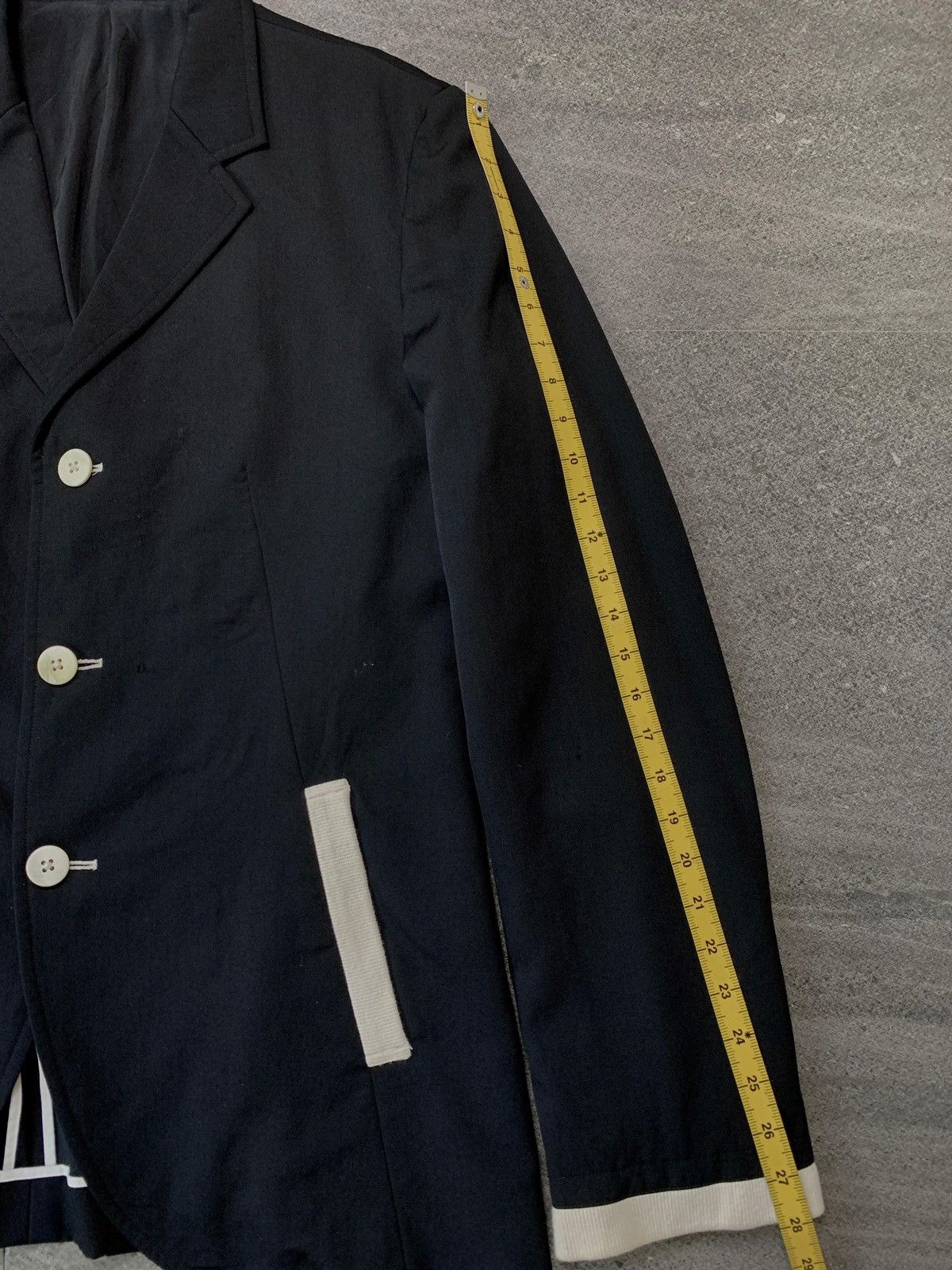 Yohji Yamamoto FREE TAX! SAMPLE Wool Contrast Blazer Jacket Size 48R - 16 Thumbnail