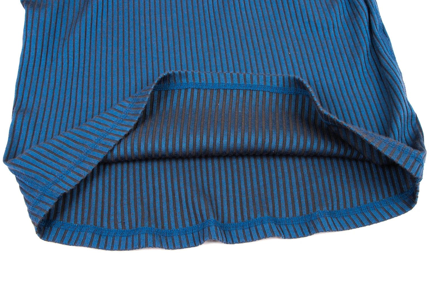 Jean Paul Gaultier Satin Color Ribbed Long Sleeve Polo Shirt in Blue Black Size US M / EU 48-50 / 2 - 12 Thumbnail