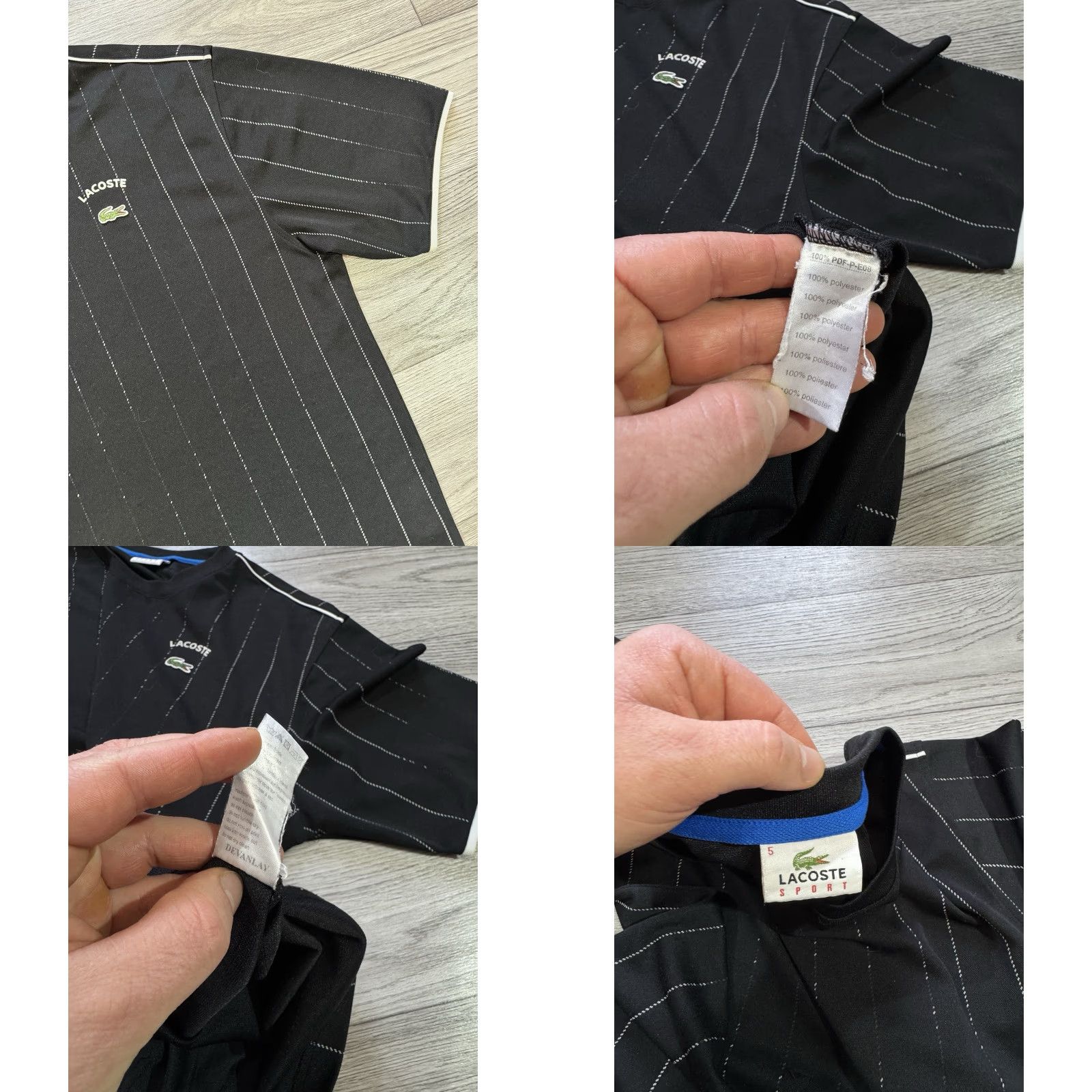Lacoste Lacoste Sport Striped T-Shirt Crew Neck Short Sleeve Men Large Black Shirt Mens L Size US L / EU 52-54 / 3 - 9 Thumbnail