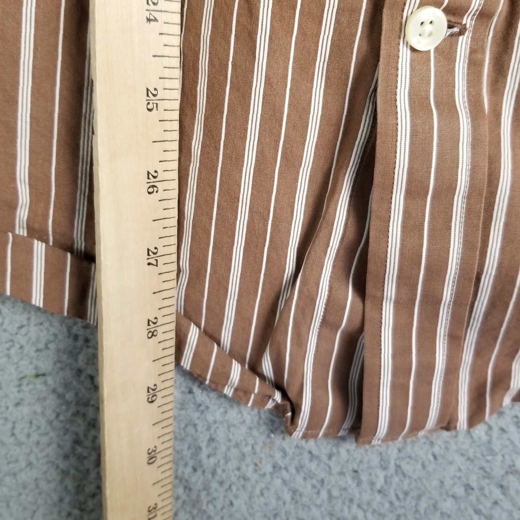Abercrombie & Fitch Vintage Abercrombie & Fitch Men Large Brown Striped Button-Up Shirt Moose Logo Classic Preppy Size US L / EU 52-54 / 3 - 4 Thumbnail