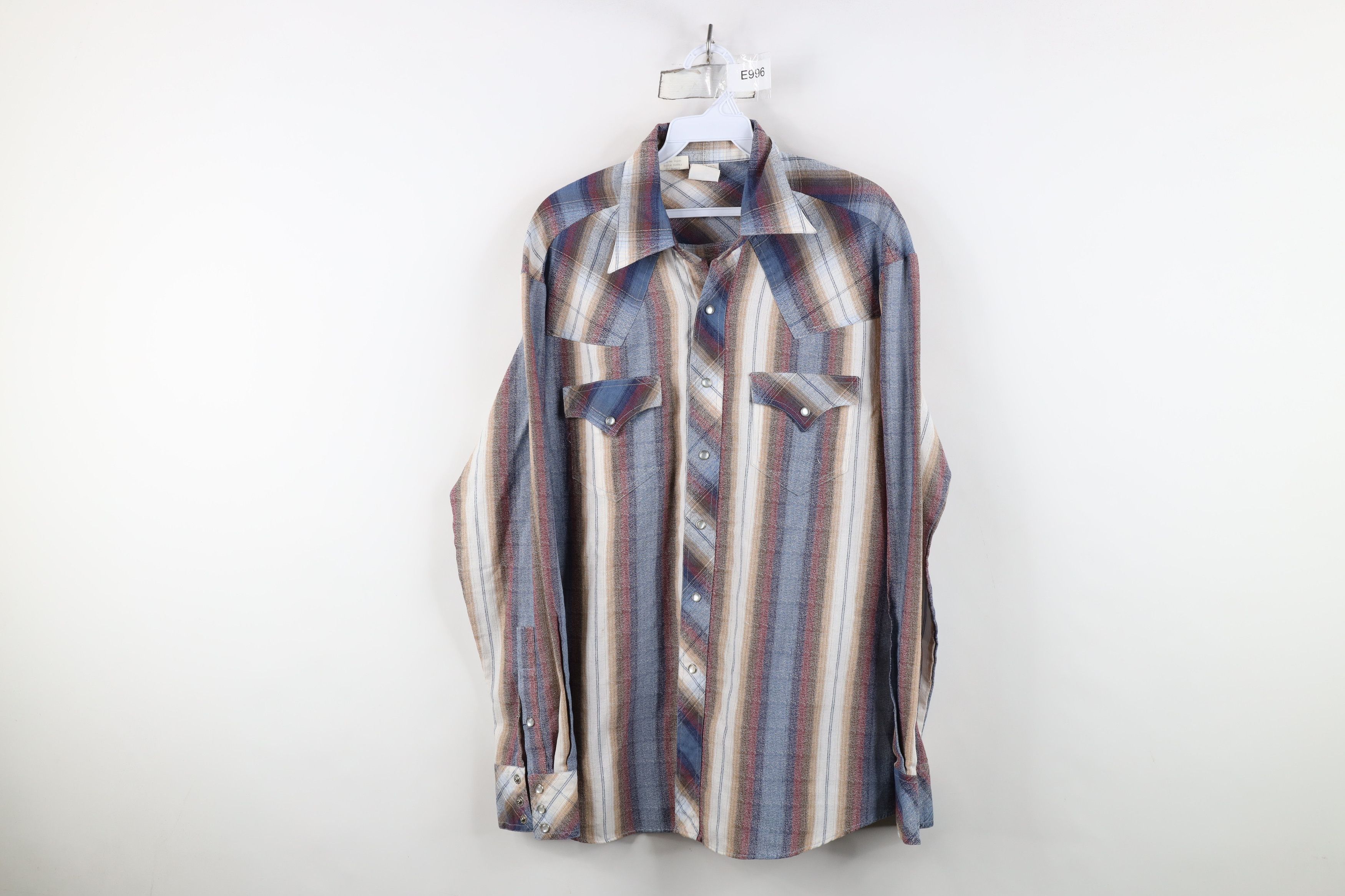 Vintage Vintage 70s Rockabilly Plaid Western Rodeo Snap Button Shirt Size US L / EU 52-54 / 3 - 1 Thumbnail