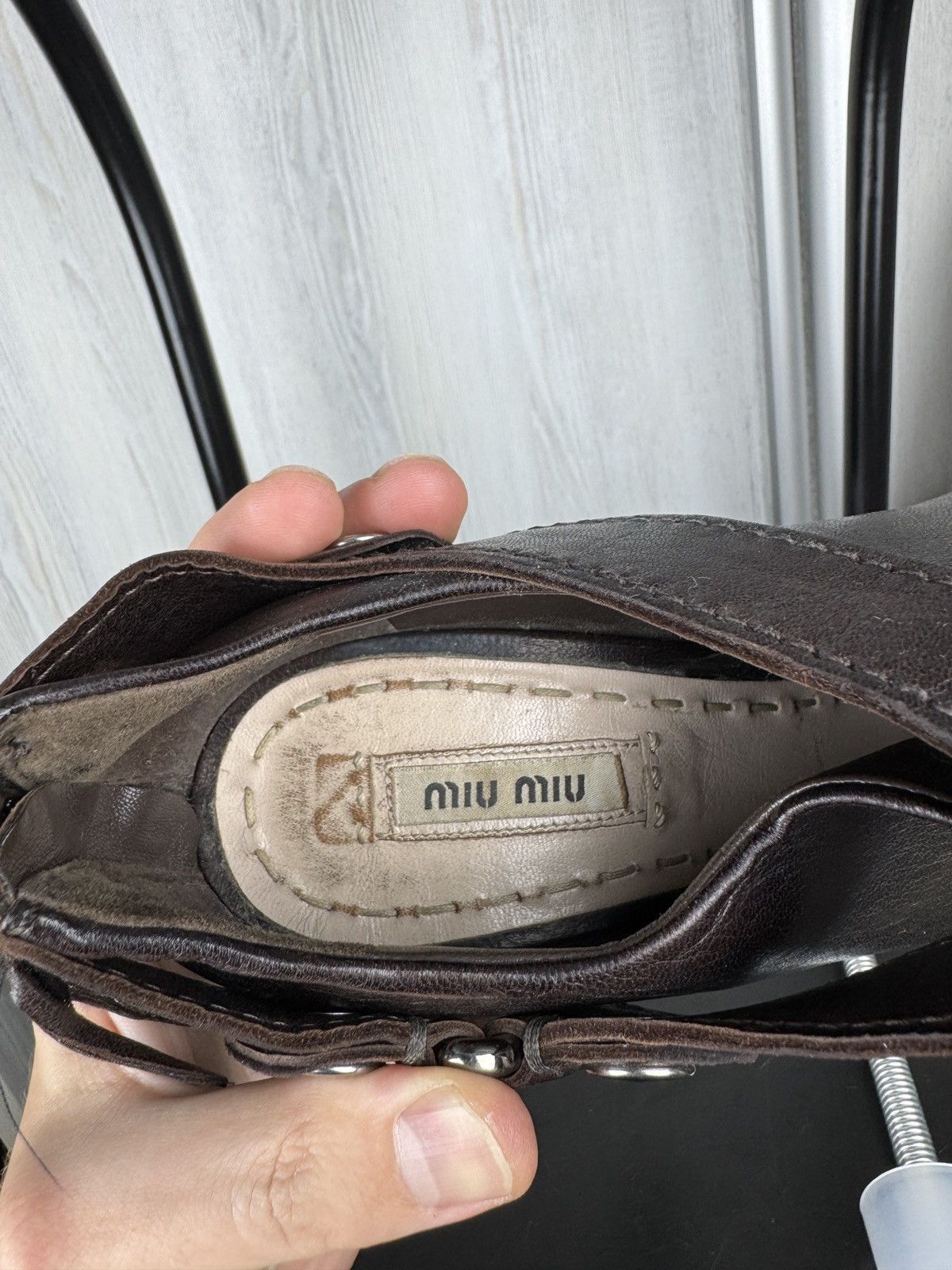 Miu Miu MIU MIU Biker Pumps Boots Heels Women's Brown Leather 39.5 Size US 9.5 / IT 39.5 - 18 Thumbnail