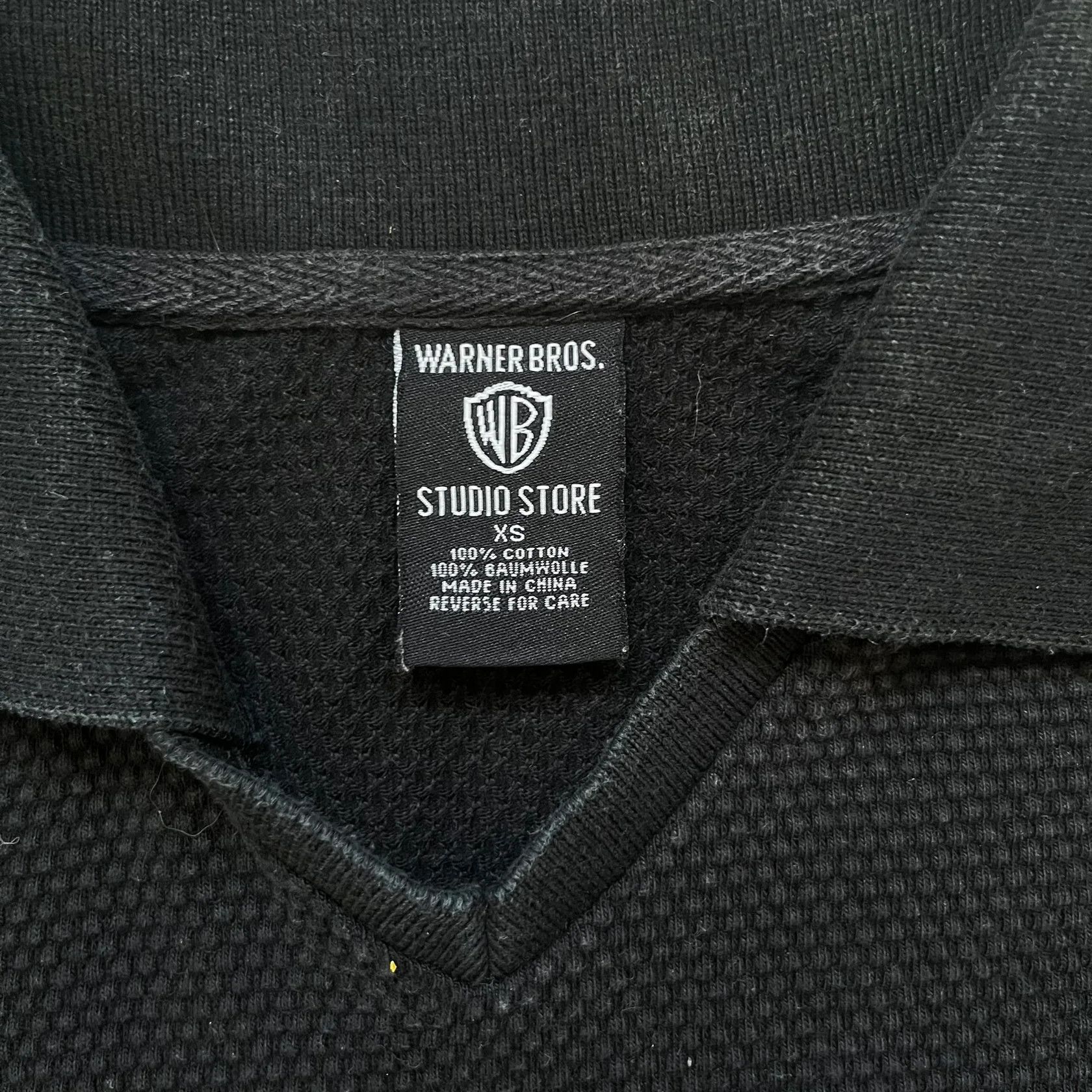 Warner Bros Warner Bros 1999 Waffle Knit Black Polo Size US XS / EU 42 / 0 - 4 Thumbnail