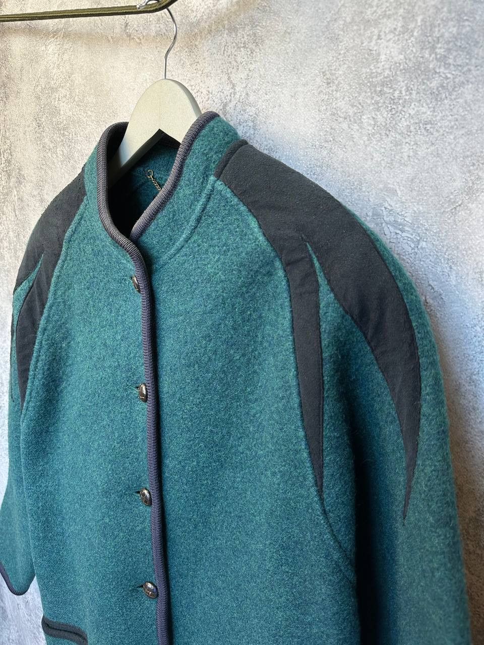 Designer × Kurt Geiger × Vintage Geiger Austria Boiled Wool Jacket Green Black Vintage Size M / US 6-8 / IT 42-44 - 6 Thumbnail