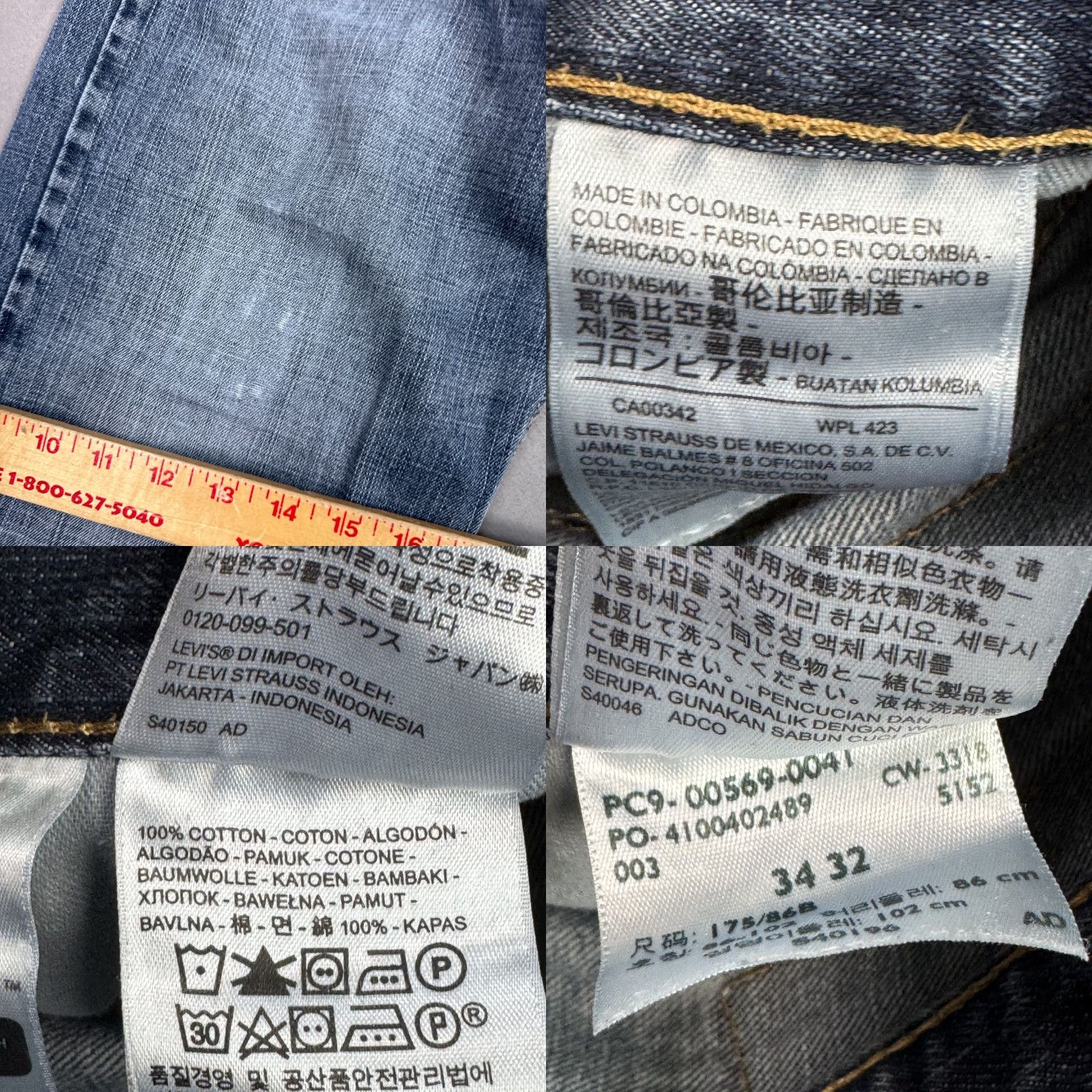 Levi's Levi's 569 Jeans Mens 34x30 Blue Loose Faded Distressed Denim Jeans 5-Pocket Regular Regular Mens Color Blue Jeans Size US 34 / EU 50 - 8 Thumbnail