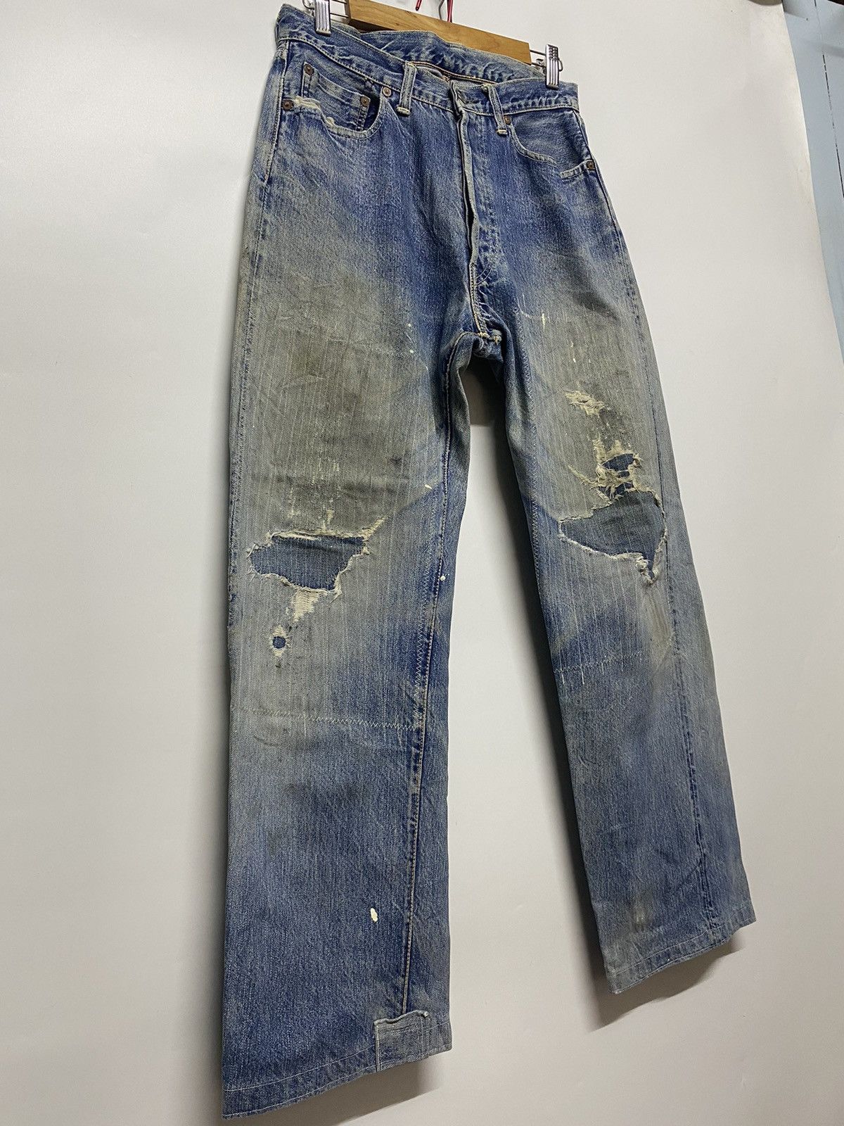 Japanese Brand × Vintage Vintage Ground-Alls Japanese Brand Distressed Denim Jeans Size US 30 / EU 46 - 4 Thumbnail