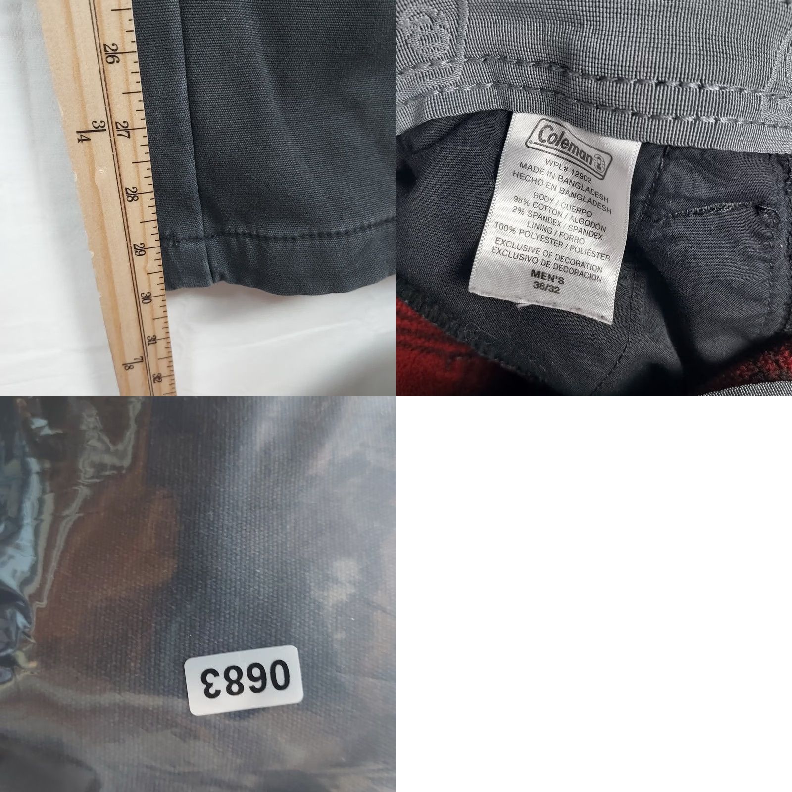 Vintage Coleman Work Pants Fleece Lined 36×32 Gray 5-Pocket Cargo Regular Men’s Pants Warm Durable Workwear Style Size US 36 / EU 52 - 9 Thumbnail