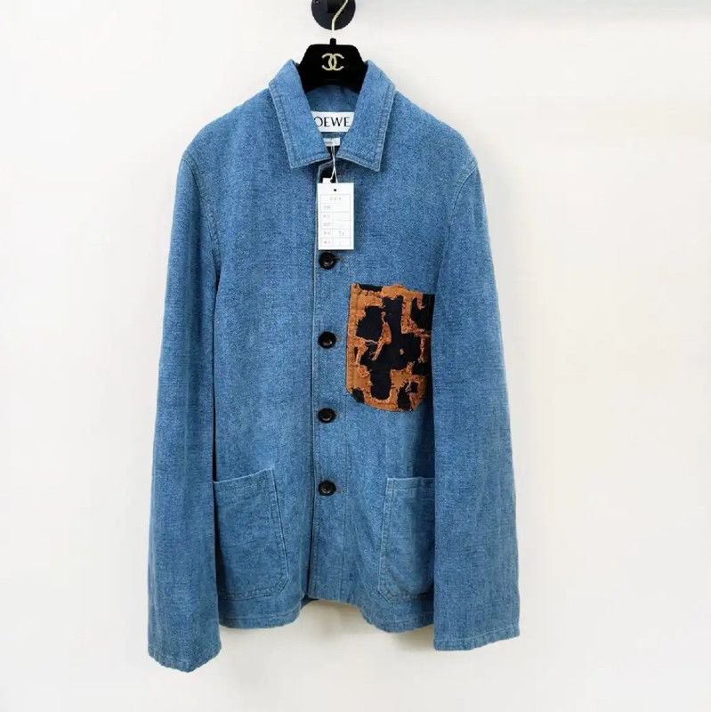 Loewe Loewe Blue Linen Long Sleeve Shirt 0089 Size US M / EU 48-50 / 2 - 1 Thumbnail