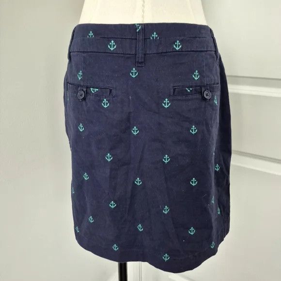 Vacation British Khaki Embroidered Anchor Skirt Nautical Summer Size 30" / US 8 / IT 44 - 5 Thumbnail