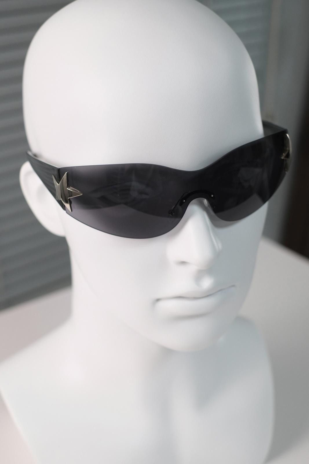Other Y2k Vtg Avant Garde Cyber Punk Black Sunglasses Unisex OS Size ONE SIZE - 7 Thumbnail