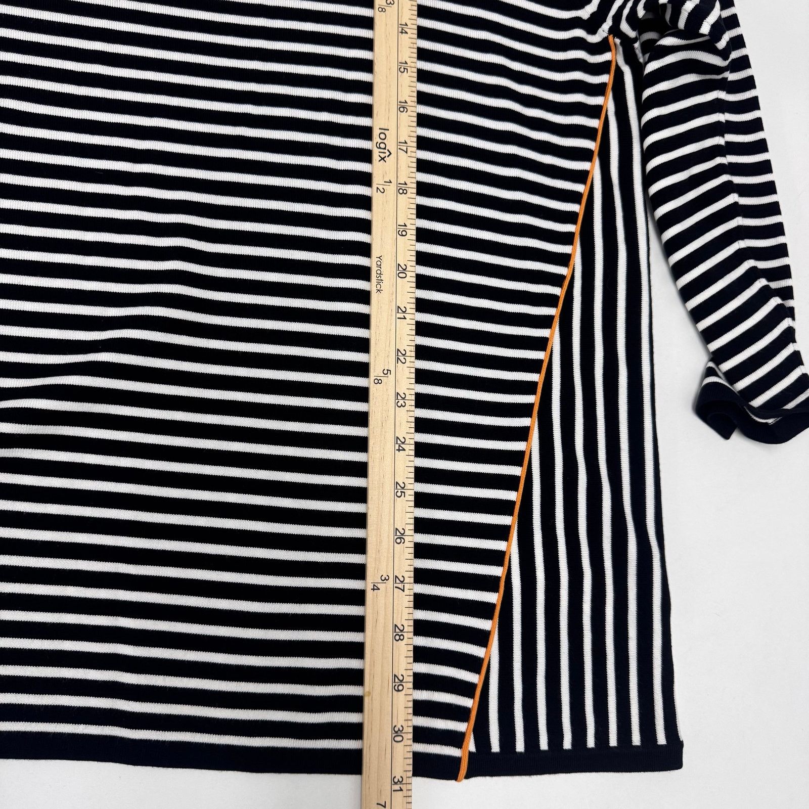 Marina Rinaldi Marina Rinaldi Stripe Ribbed Knit Sweater Top Black White XL Size 3XL / US 20-22 - 6 Thumbnail