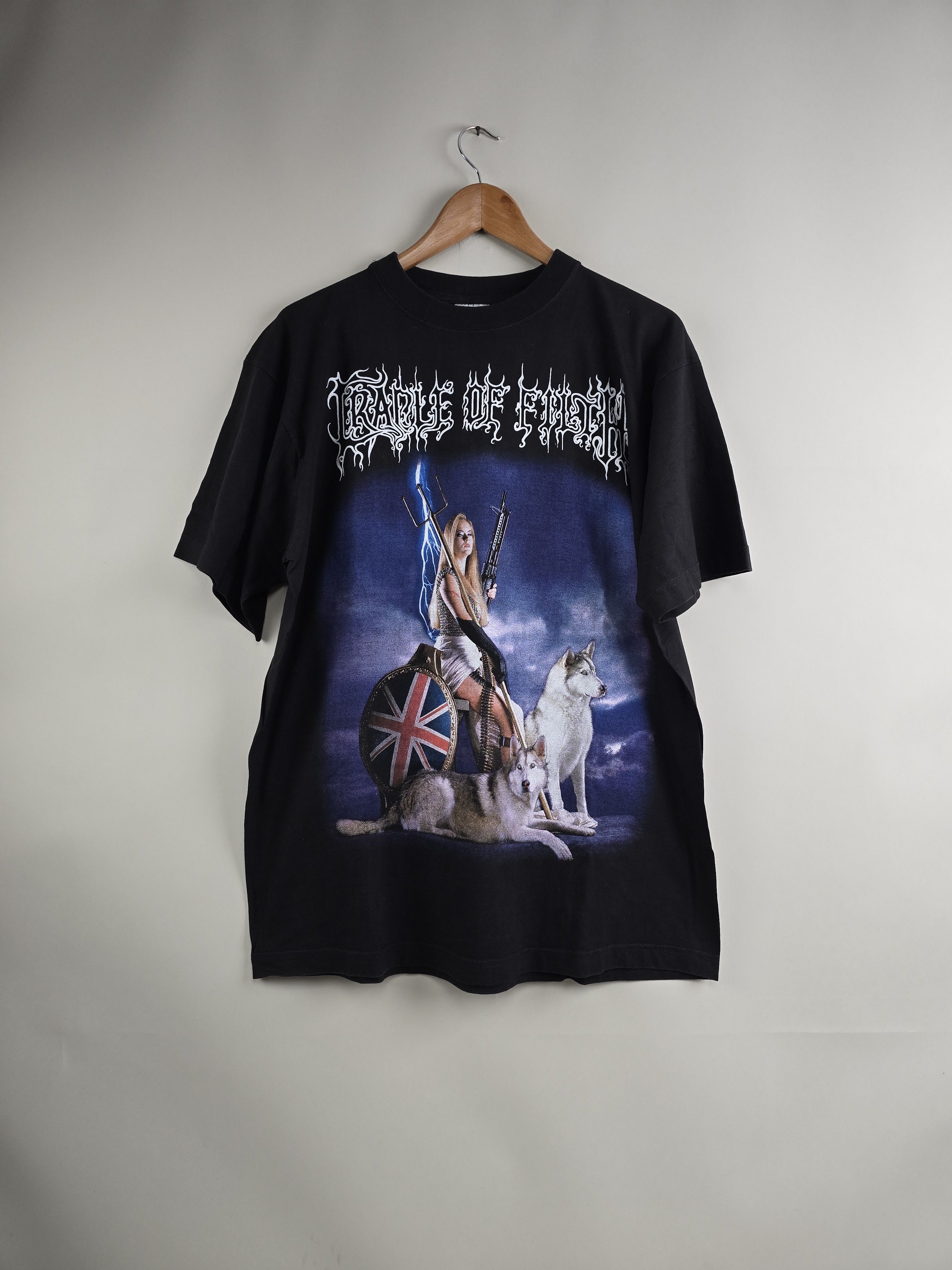 image of Band Tees x Rock Tees 1997 Cradle Of Filth Spearheading Millennial War in Black, Men's (Size XL)