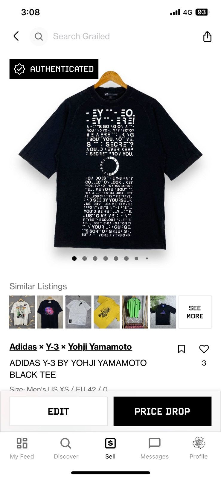 Adidas × Y-3 ADIDAS Y-3 By Yohji Yamamoto Tee Size US XS / EU 42 / 0 - 15 Thumbnail
