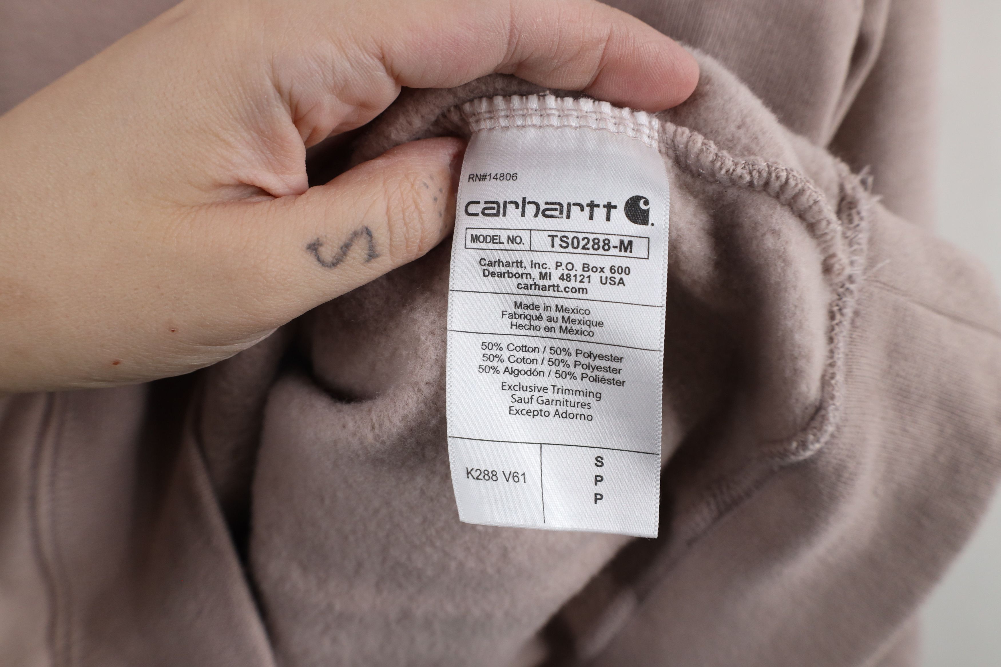 Carhartt × Vintage Vintage Carhartt Spell Out Hoodie Sweatshirt Light Purple Size US S / EU 44-46 / 1 - 9 Thumbnail