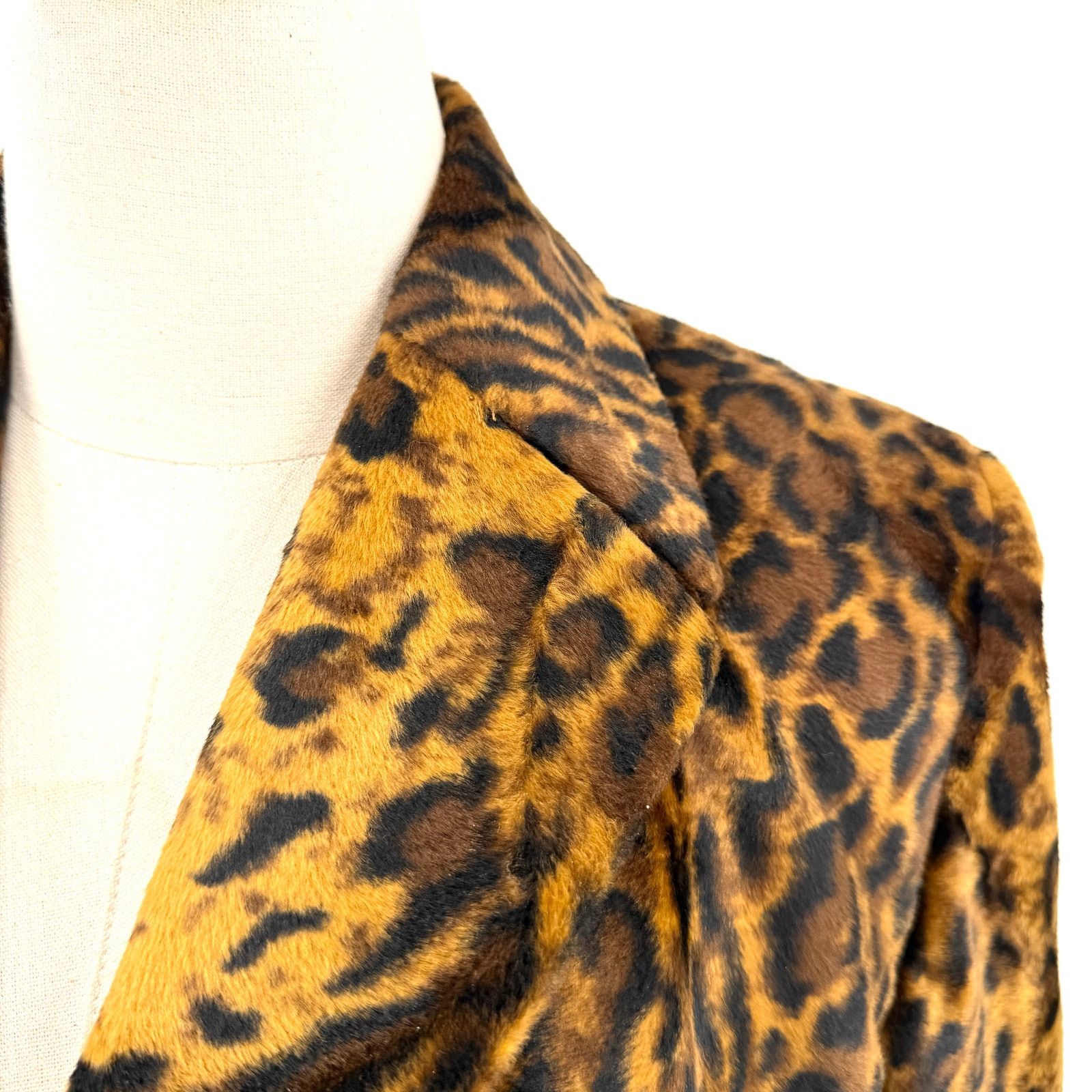 Emanuel Ungaro Vintage 90s Leopard Print Faux Fur Blazer Jacket Size S / US 4 / IT 40 - 2 Thumbnail