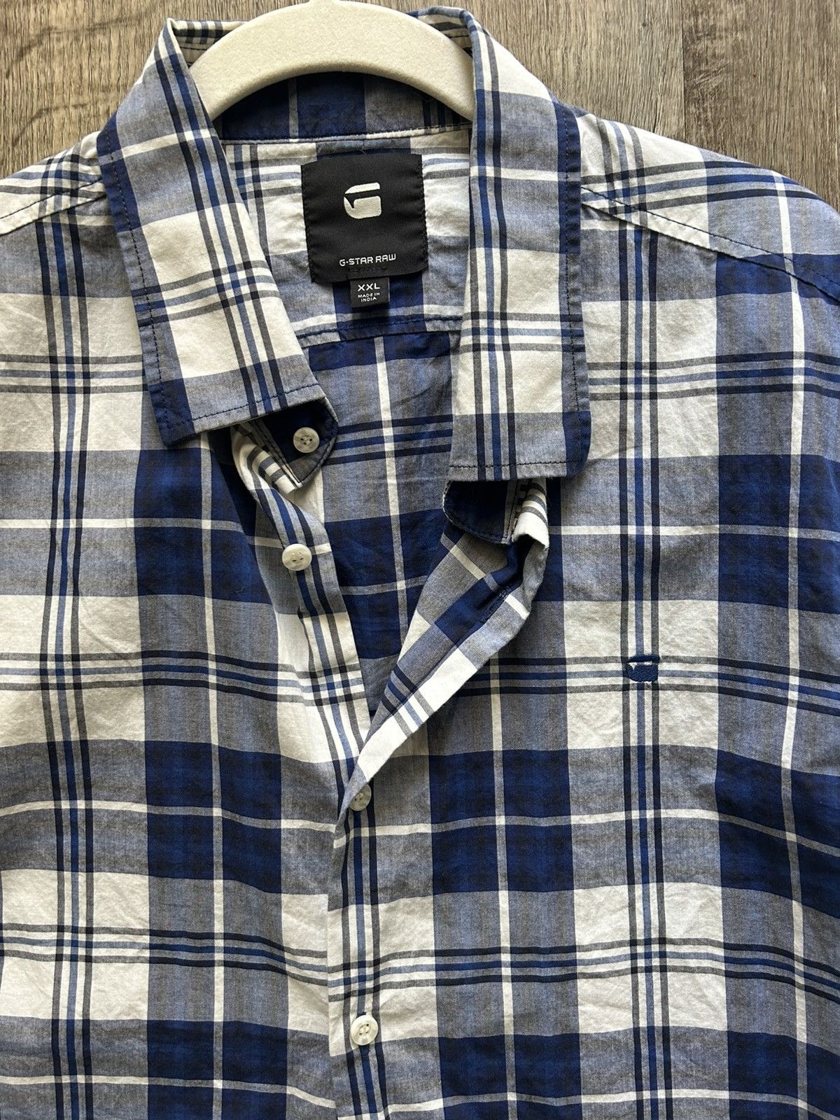 G-Star G-Star RAW blue and white cotton shirt Size US XXL / EU 58 / 5 - 2 Thumbnail