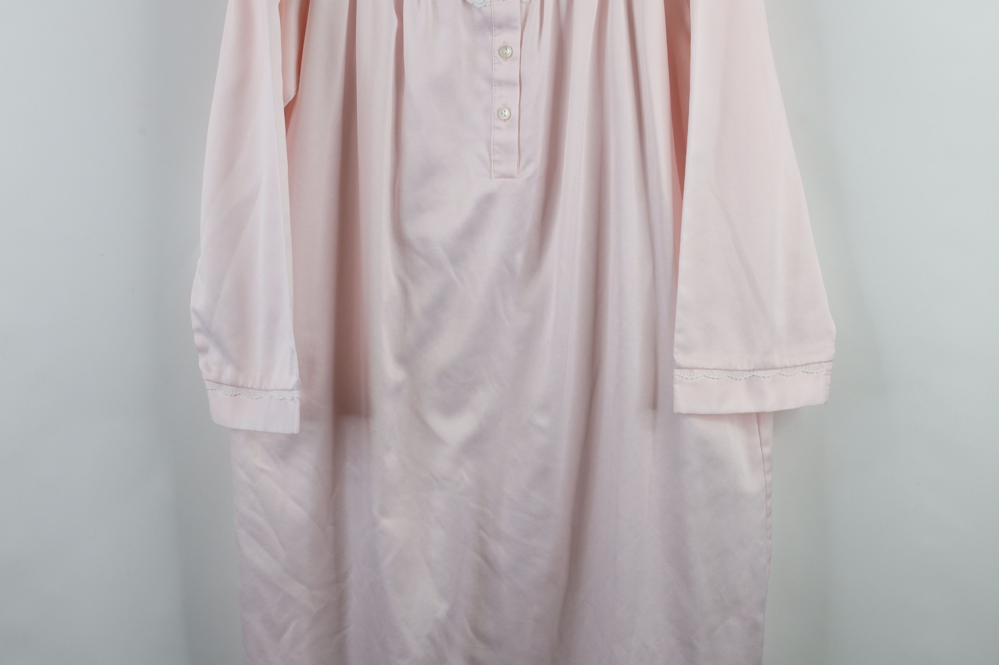 Vintage Vintage 90s Miss Elaine Polyester Lace Flower Night Gown Size M / US 6-8 / IT 42-44 - 3 Thumbnail
