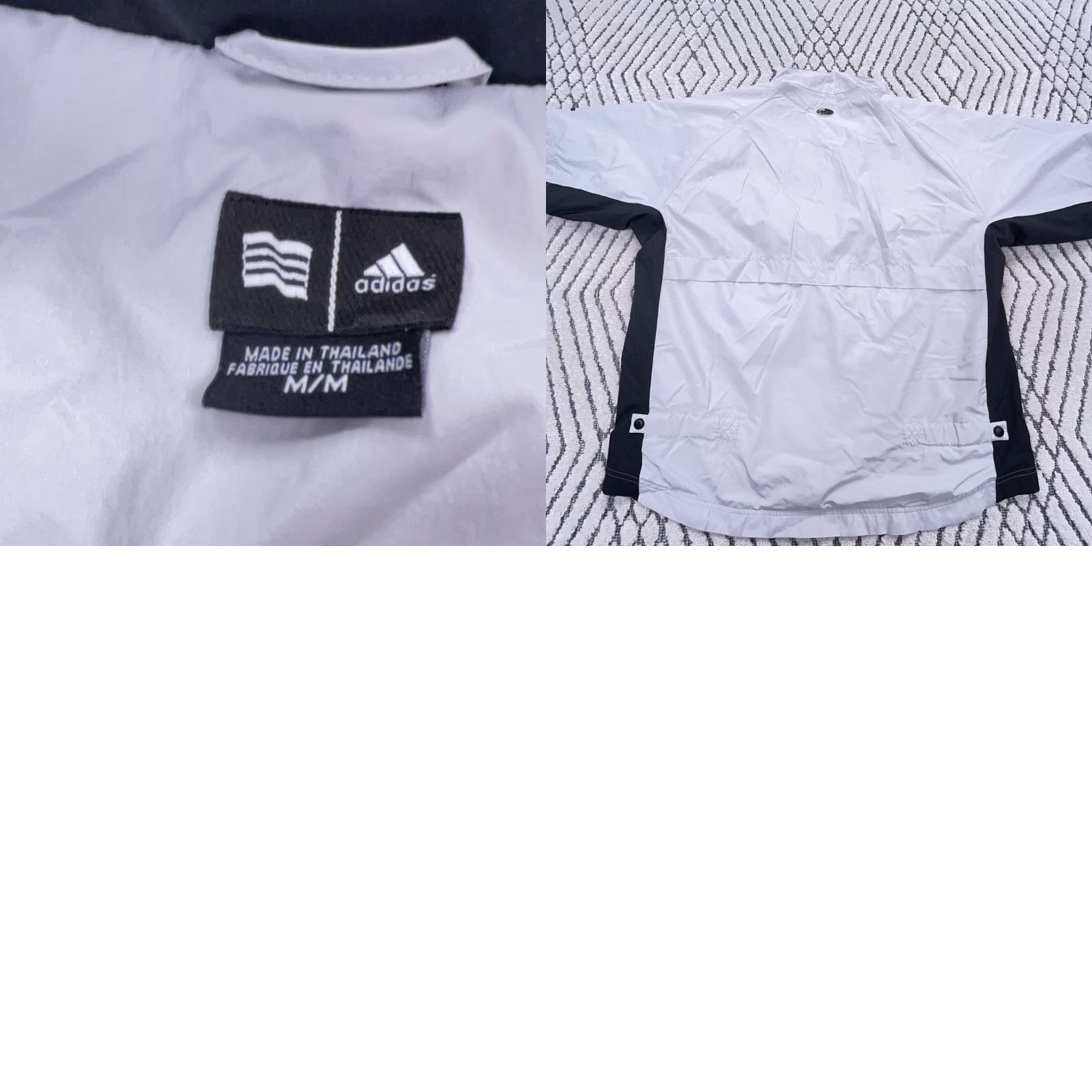 Adidas Adidas Windbreaker Jacket Men Medium Gray Black Short Sleeve Zip Pocket Logo Windbreaker Windshirt Size US M / EU 48-50 / 2 - 9 Thumbnail