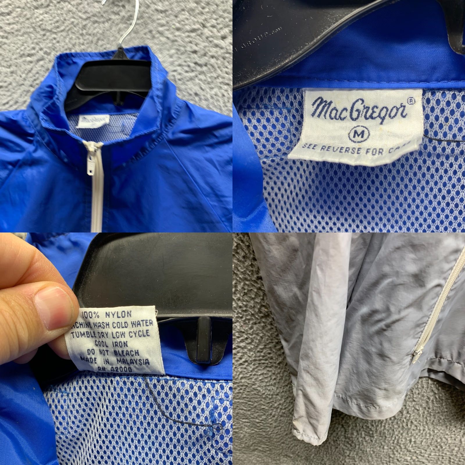 McGregor VINTAGE MacGregor Jacket Mens Racing Windbreaker Zip Blue Stripes Bomber Short Size US M / EU 48-50 / 2 - 8 Thumbnail
