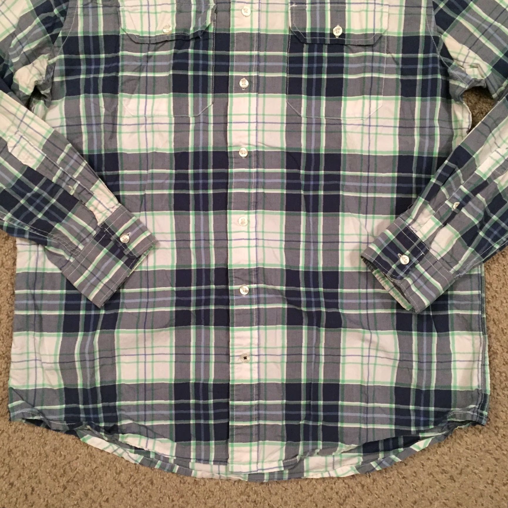 Old Navy Old Navy Shirt Mens XL Blue Plaid Long Sleeve Button-Up Shirt Size US XL / EU 56 / 4 - 4 Thumbnail