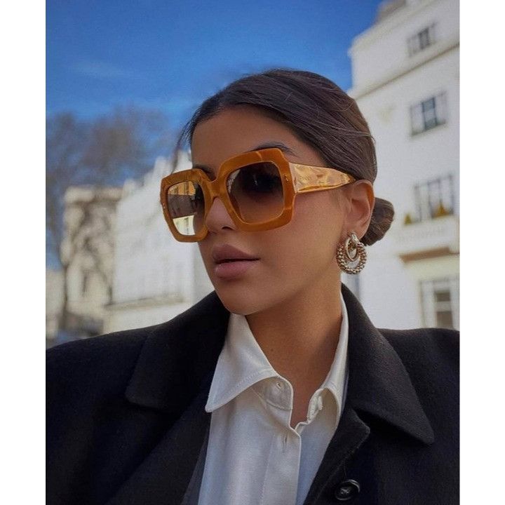 Gucci Gucci GG1111S 003 Sunglasses Havana Square Frame, Red Lenses Size ONE SIZE - 2 Thumbnail