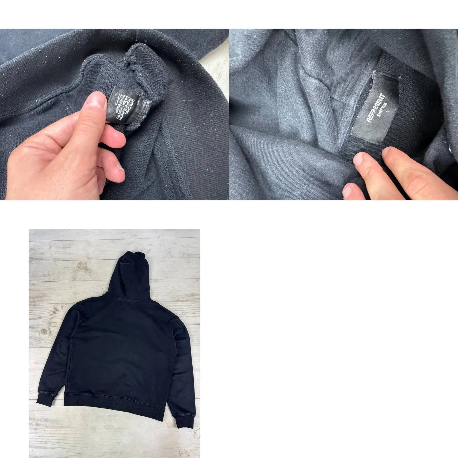 Vintage Represent Shark Jaws Hoodie Men L black Shirt Mens XS? Size US L / EU 52-54 / 3 - 8 Thumbnail
