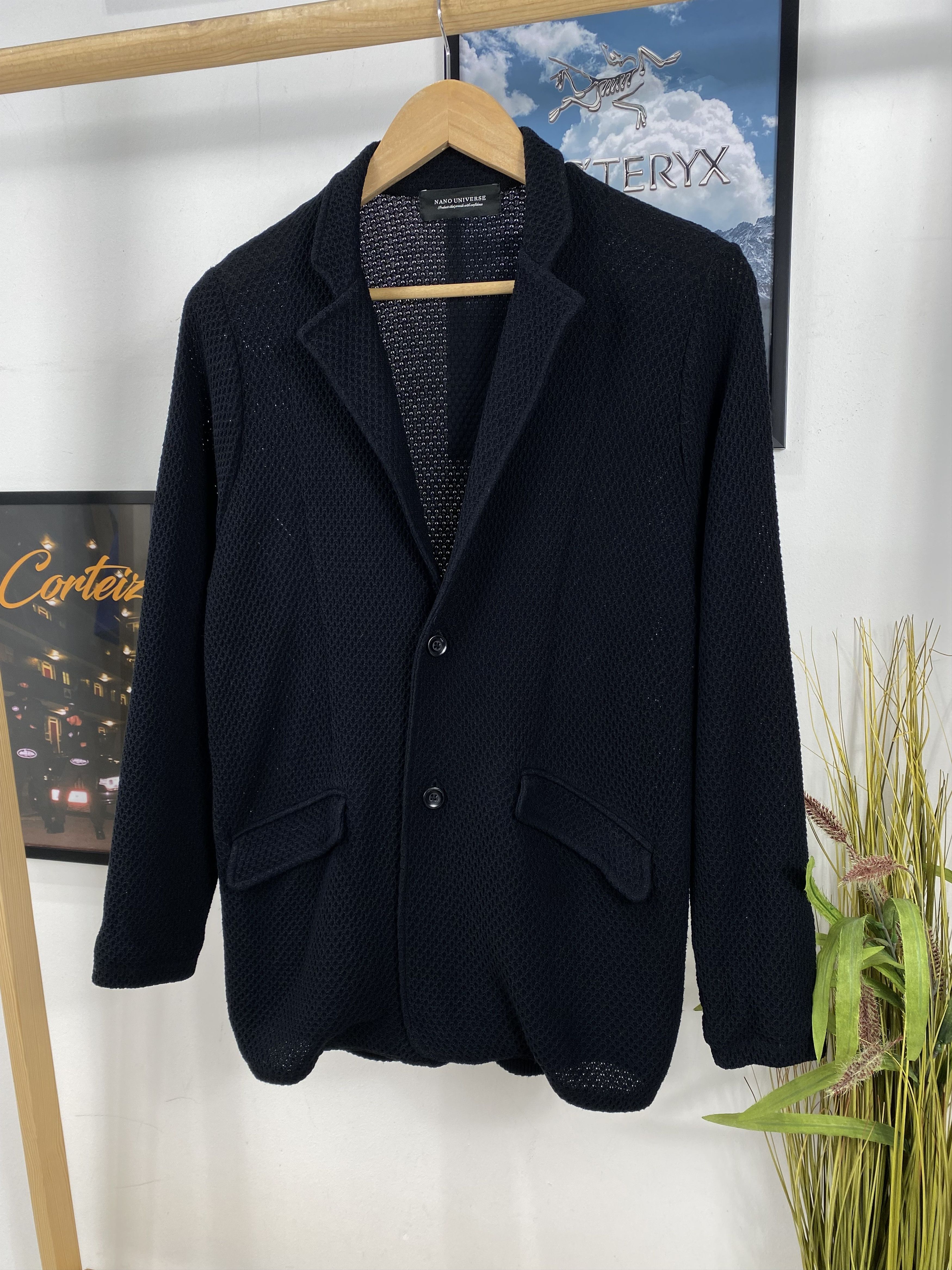 Japanese Brand Rare Nano Universe Total Pattern Knit Tailored Jacket Size US M / EU 48-50 / 2 - 2 Thumbnail