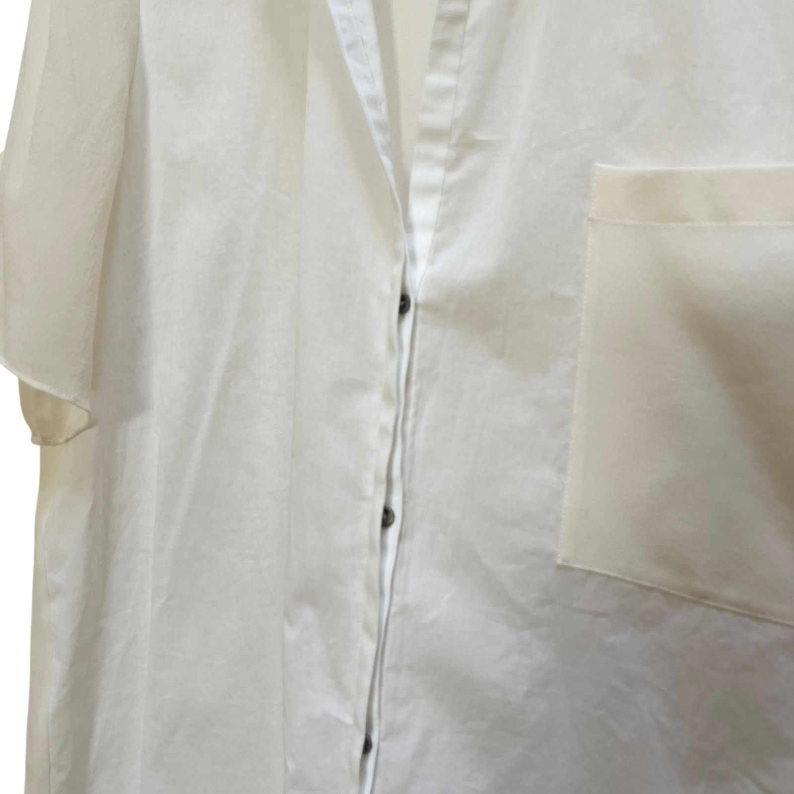Helmut Lang Helmut Helmut Lang White Cotton Silk Combo Blouse Size L / US 10 / IT 46 - 6 Thumbnail