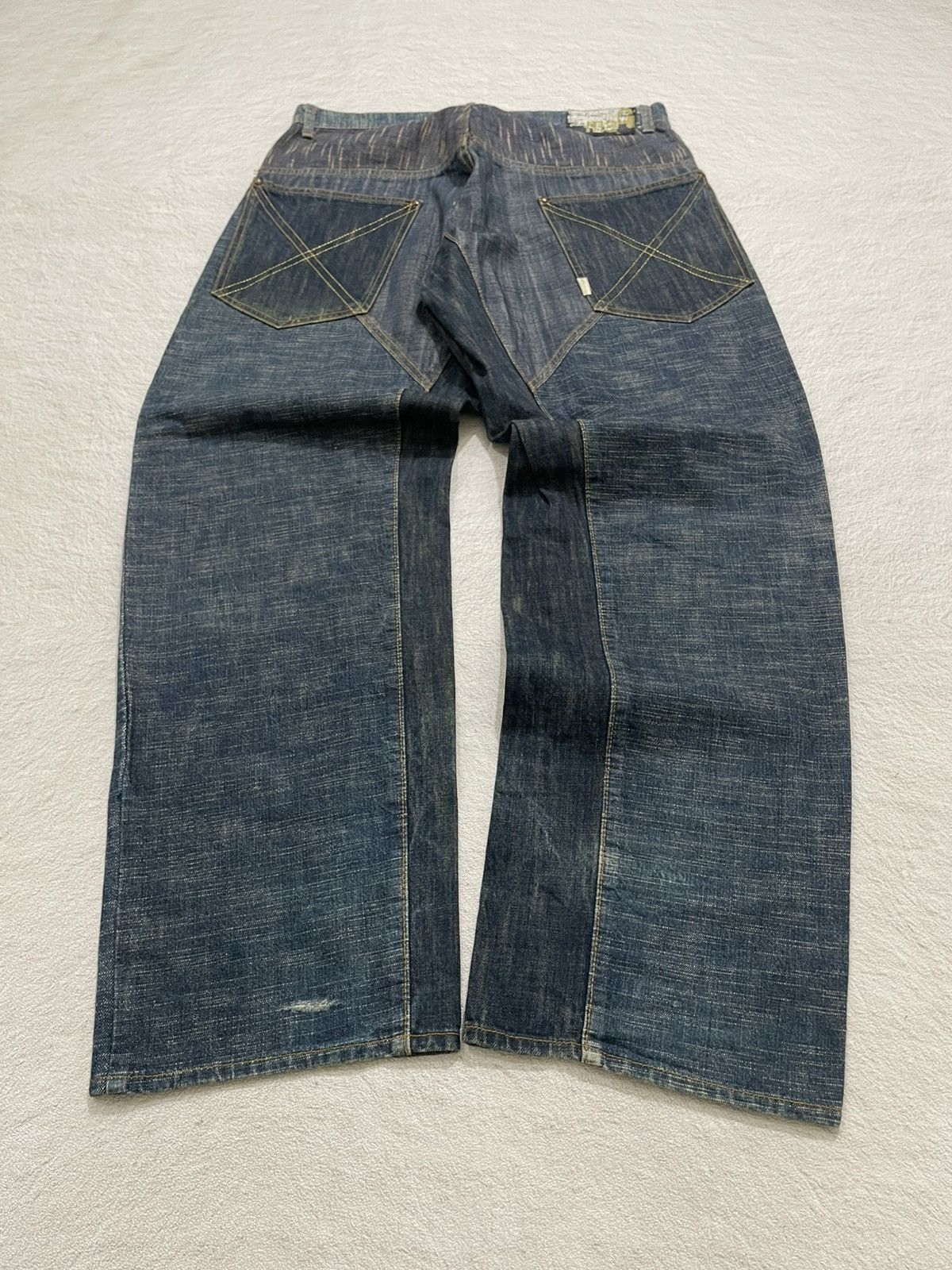 Japanese Brand Vintage 2000s Baggy Blue Denim Size US 33 - 5 Thumbnail