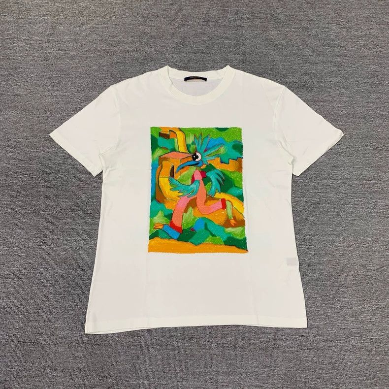 Louis Vuitton LOUIS VUITTON White Graffiti Dragon Man Oil Painting Short Size US M / EU 48-50 / 2 - 1 Thumbnail
