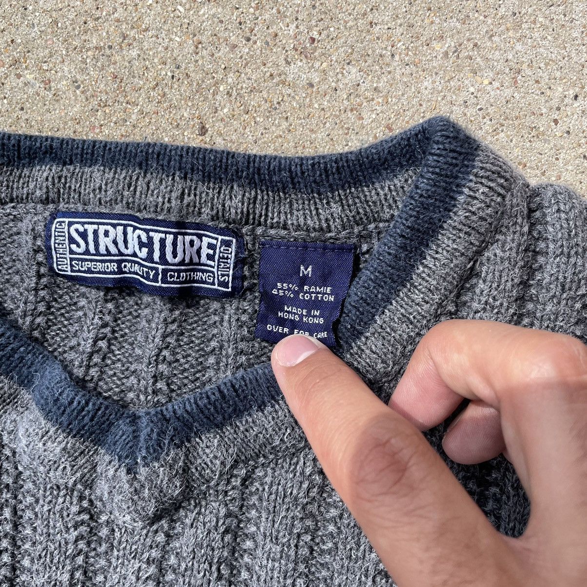 Structure × Vintage Vintage Structure Ribbed Ramie Knit Sweater Grey M Size US M / EU 48-50 / 2 - 4 Thumbnail
