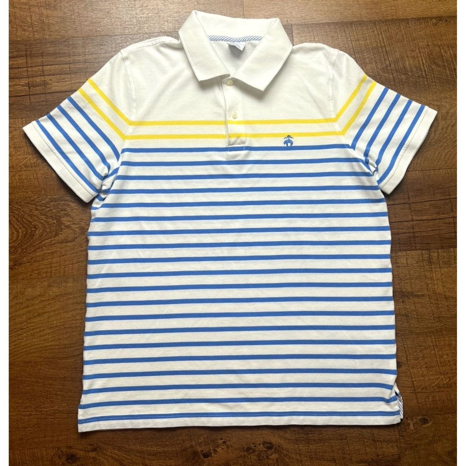 Brooks Brothers Brooks Brothers 1818 Short Sleeve Striped Performance Polo Mens XL Slim Fit Blue Size US XL / EU 56 / 4 - 2 Thumbnail