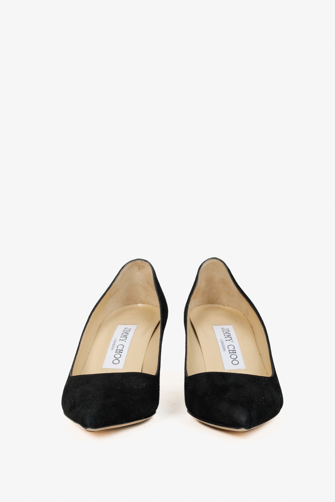 Jimmy Choo Jimmy Choo Aurora 60 Black Suede Pointed-Toe Heels Size US 4 / IT 34 - 2 Thumbnail