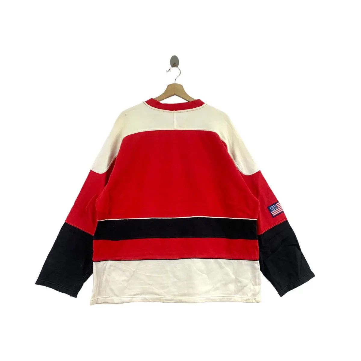Champion Vintage CHAMPION USA ATHLETIC Striped V Neck Sweatshirt Size L / US 10 / IT 46 - 6 Thumbnail