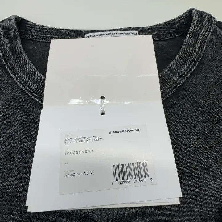 Alexander Wang Alexander Wang SS22 Cropped Logo T-shirt in Gray - Size M / US 6-8 / IT 42-44 - 4 Thumbnail