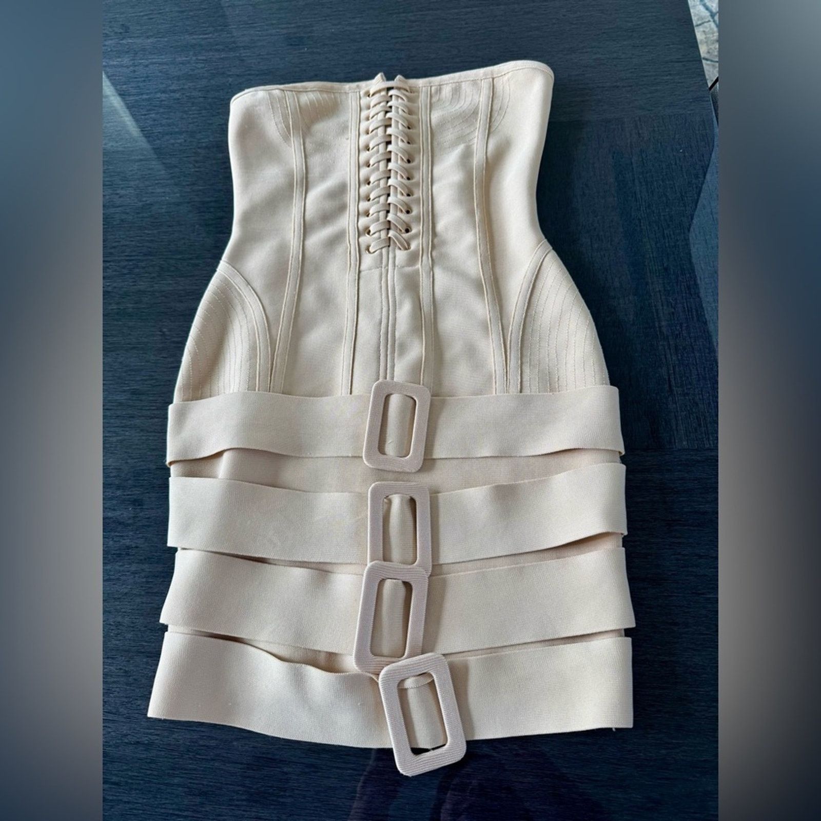 Other New Y2K Glam Chic Strapless Cream Dress size S Size S / US 4 / IT 40 - 3 Thumbnail