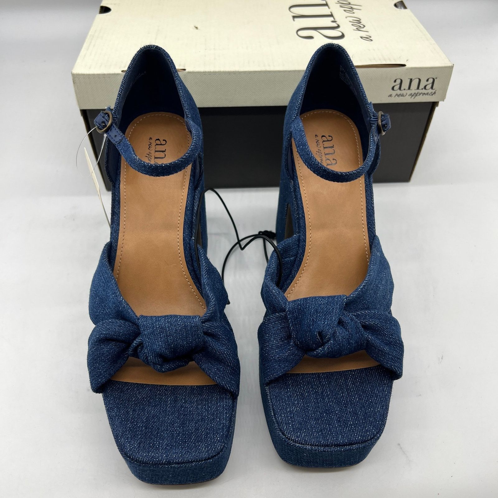 Other a.n.a Womens Holland Heeled Sandals Denim Platform Size US 9.5 / IT 39.5 - 3 Thumbnail