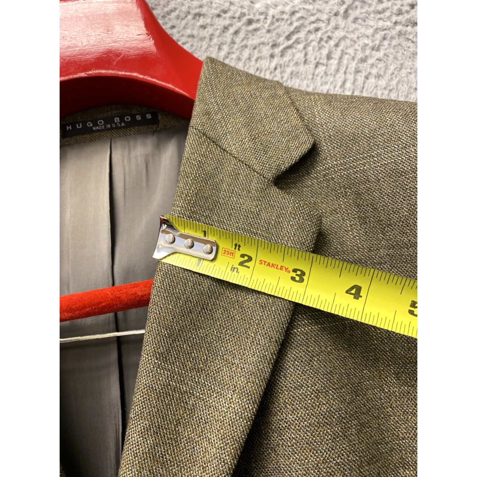 Hugo Boss VINTAGE HUGO BOSS Blazer 40R Green Plaid USA Mens Size 40R - 7 Thumbnail