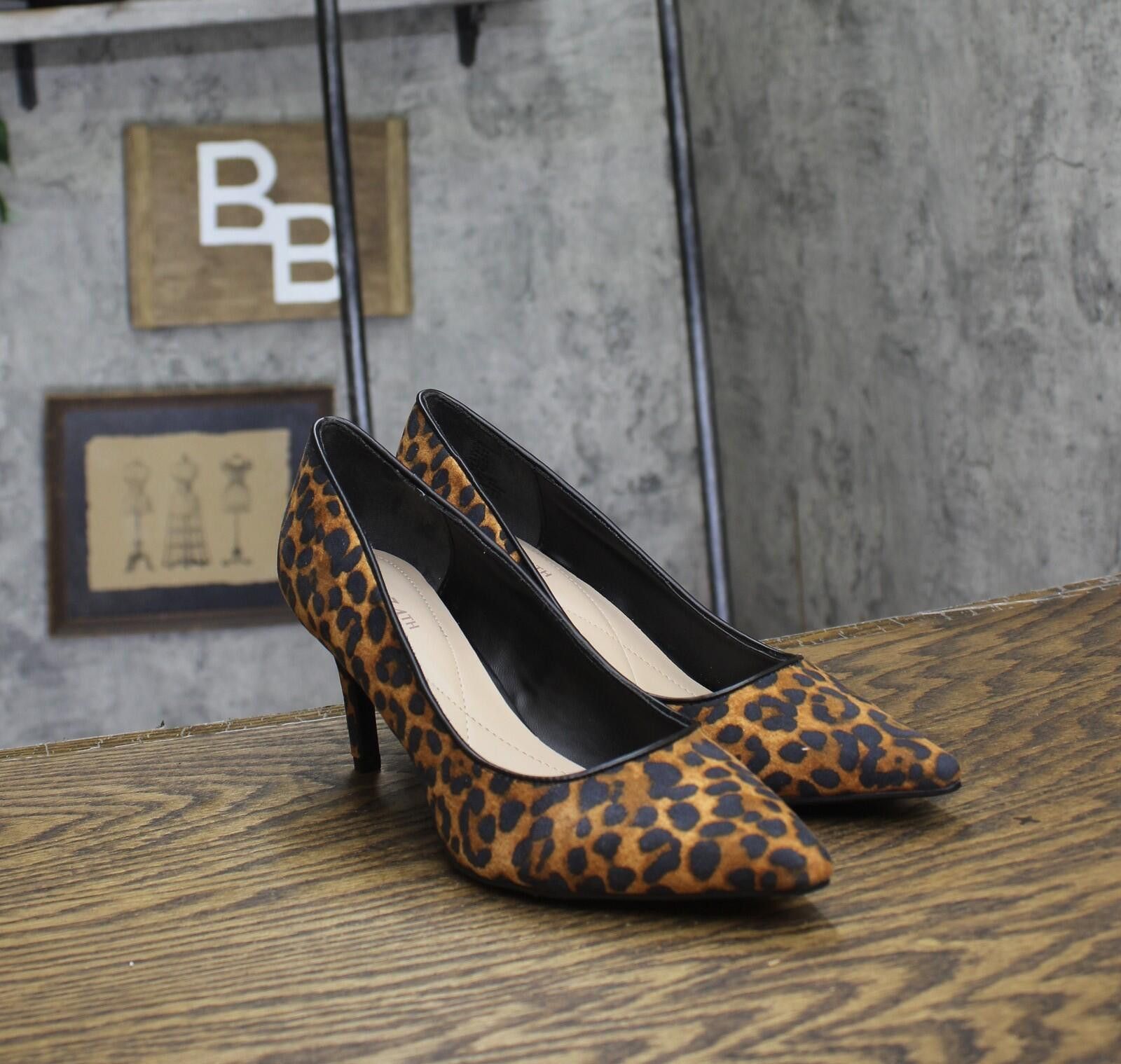 Other Nwt On 34th Pointed-toe Slip On Pumps Leopard Microsuede 7m Size US 7 / IT 37 - 1 Thumbnail